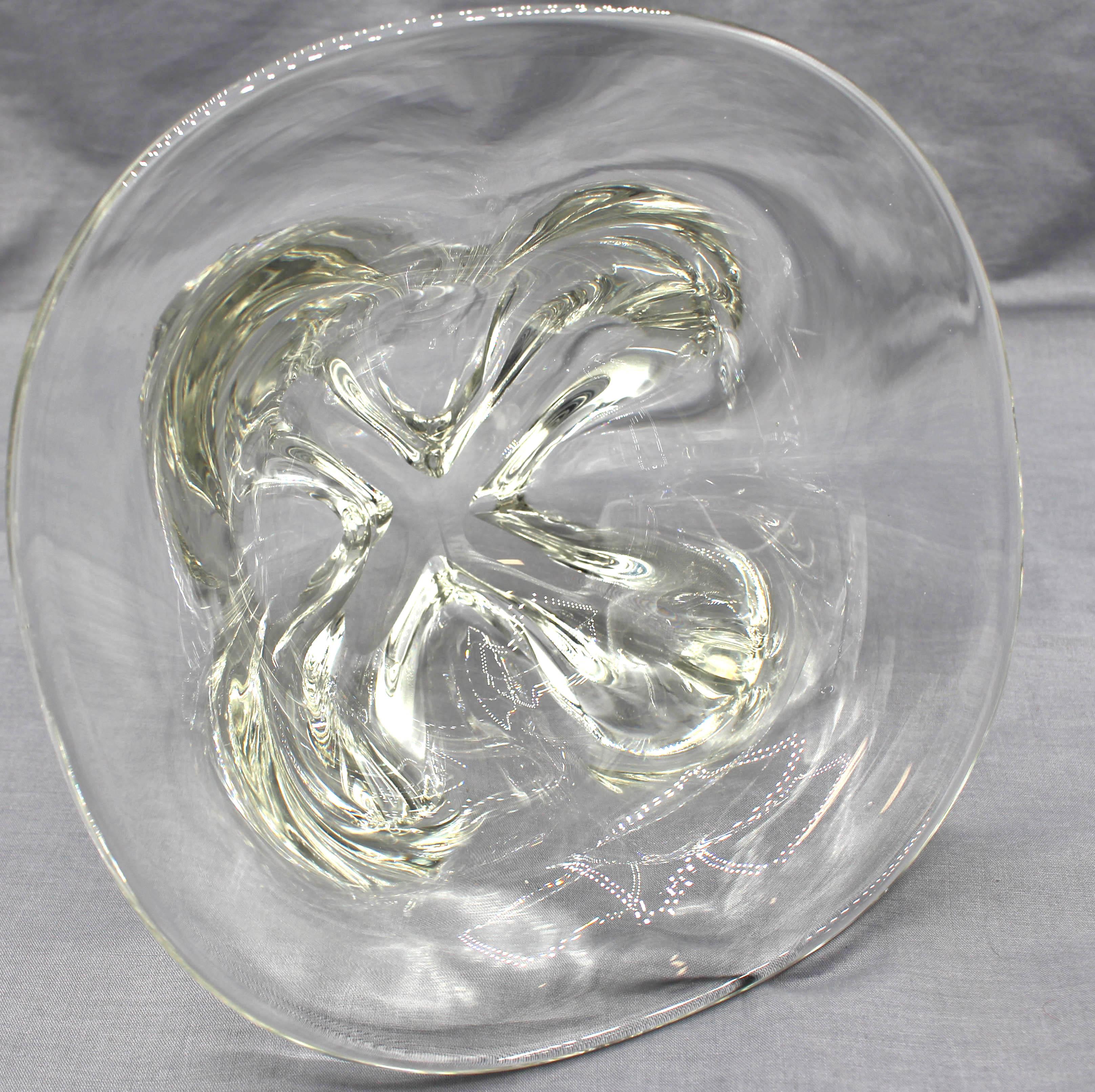Swedish Crystal Bowl Attributed to Orrefors, circa 1970s, Sweden For Sale