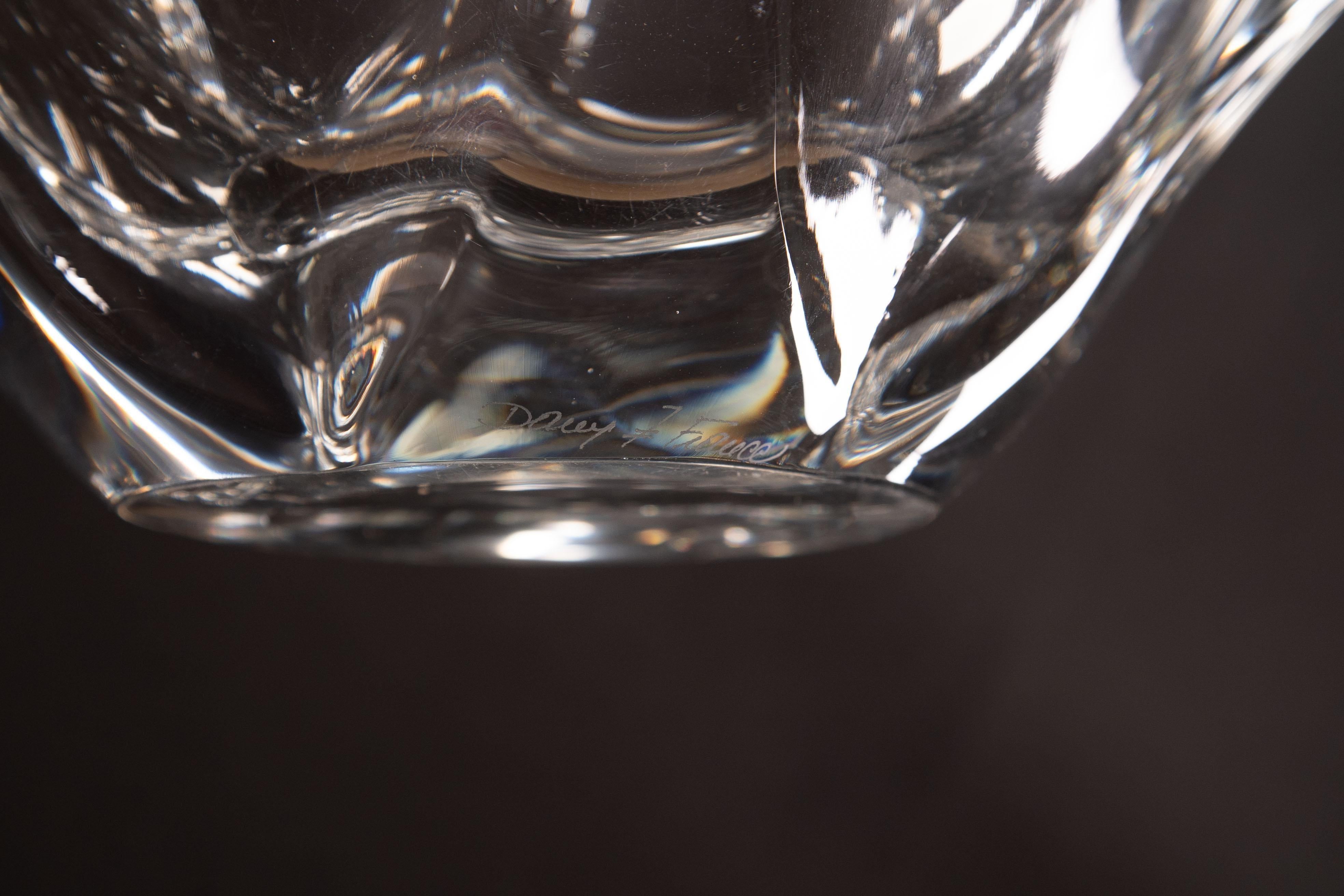 Cuenco de cristal de Daum (Nancy, Francia) - firmado en la parte inferior en venta 4