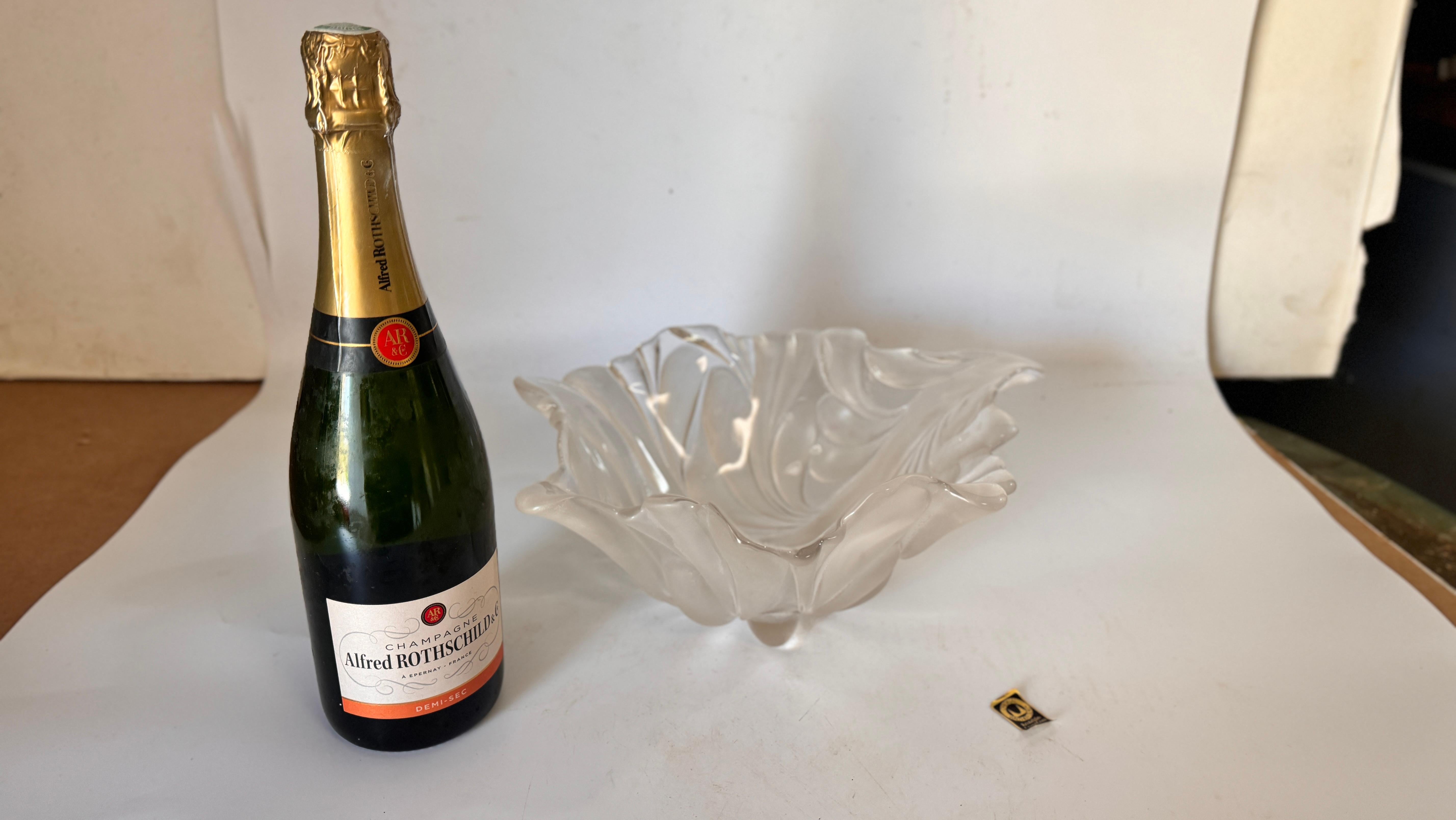 Cuenco de cristal o frutero En cristal Alemania 1970 por Walther Glas Moderno de mediados de siglo en venta
