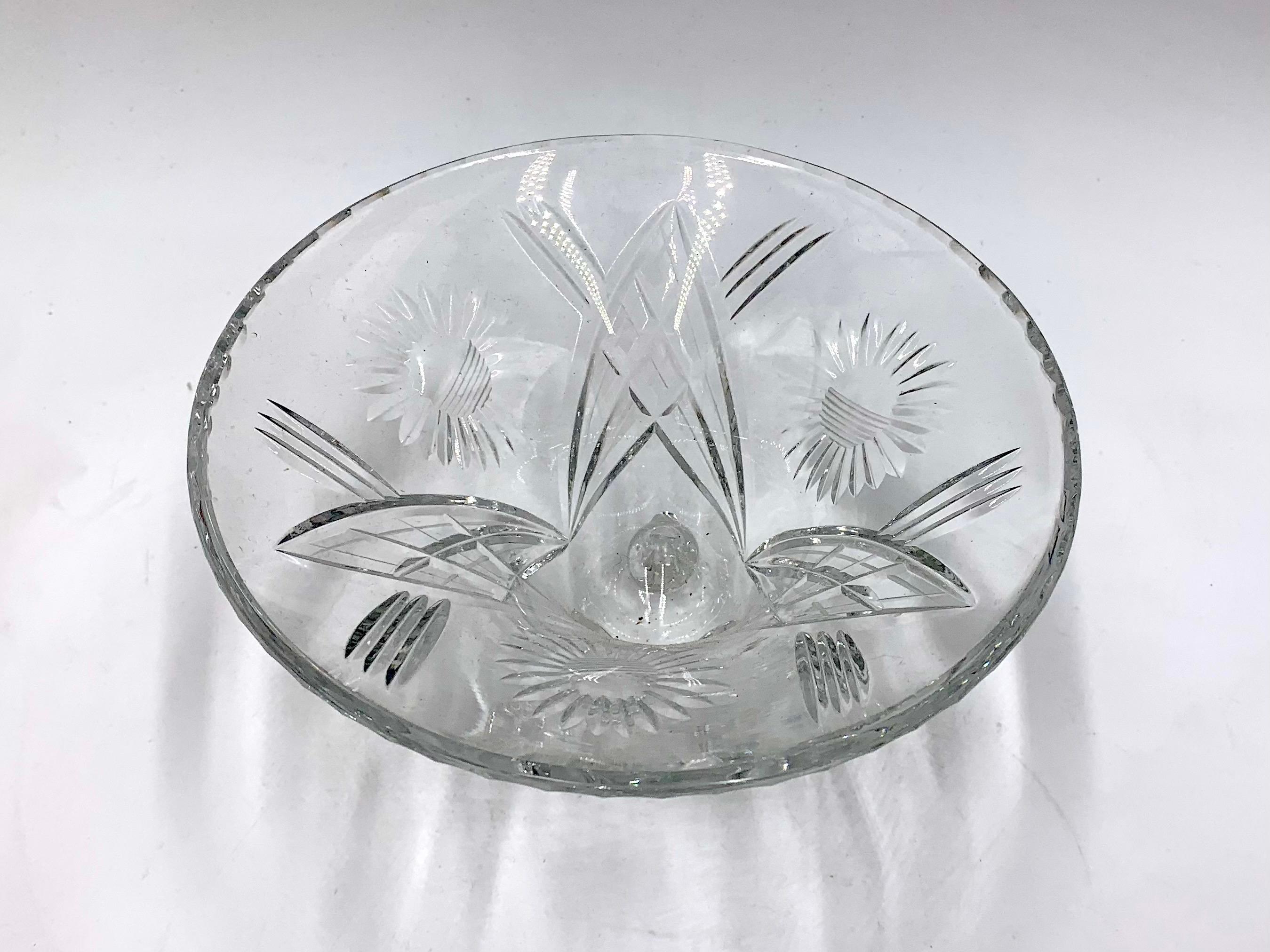 Polish Crystal Bowl, Platter, Poland, 1960s For Sale