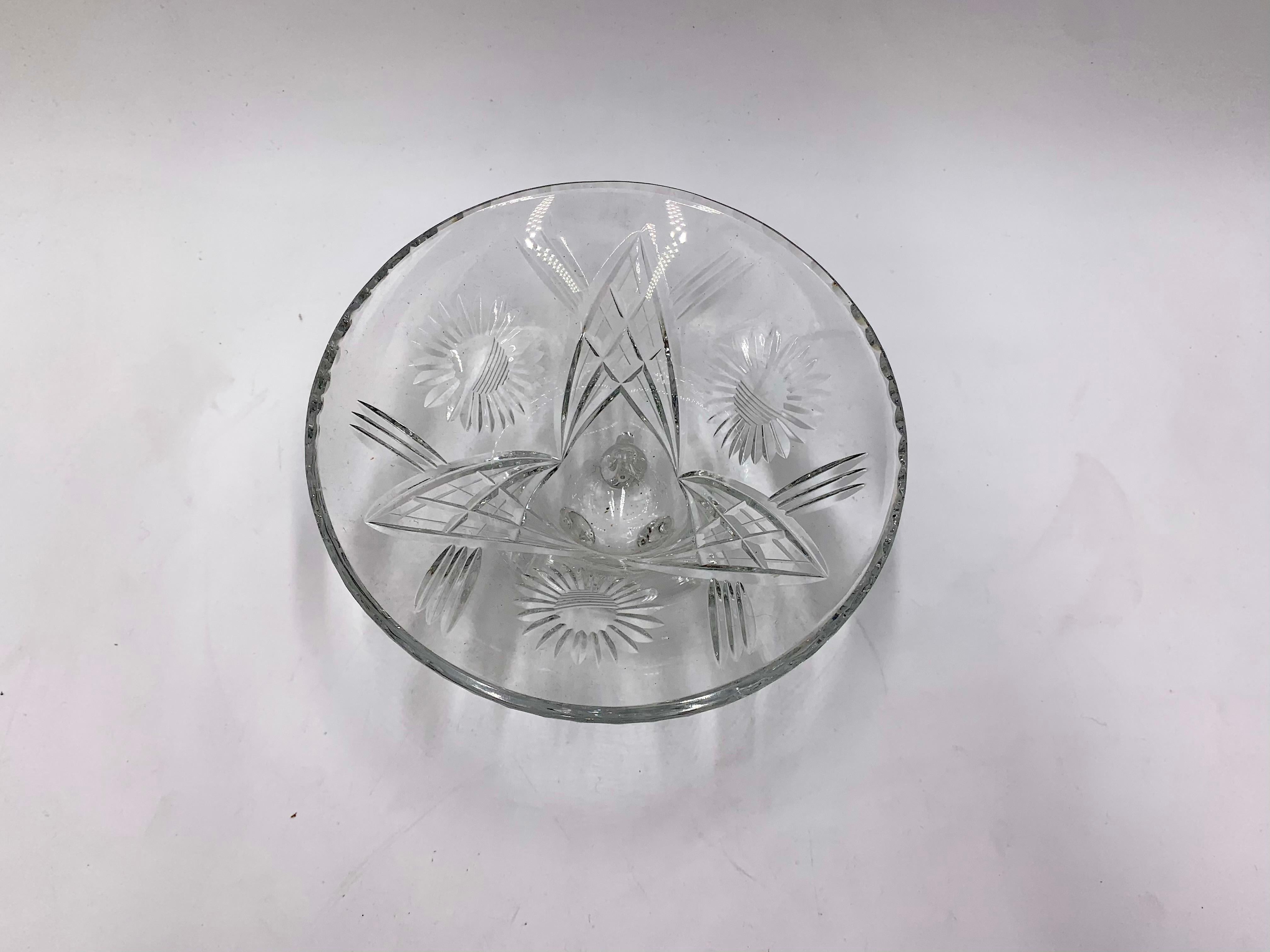 Crystal Bowl, Platter, Poland, 1960s In Good Condition For Sale In Chorzów, PL