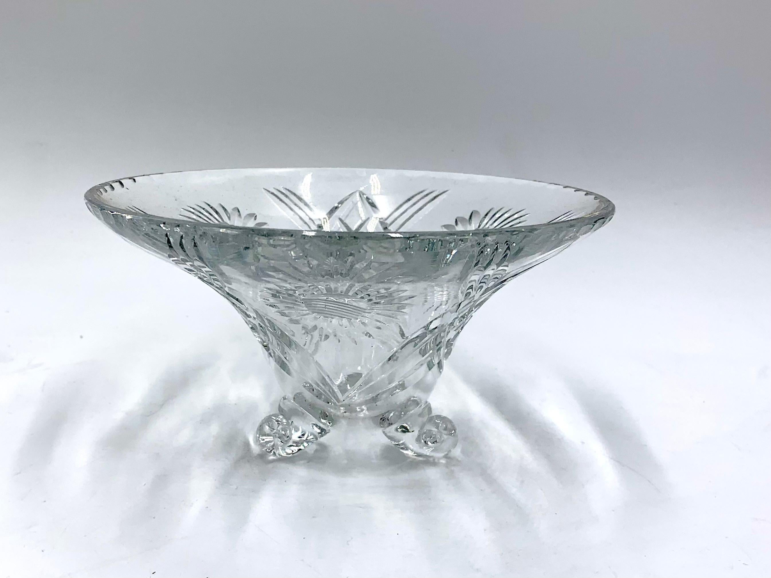 Mid-20th Century Crystal Bowl, Platter, Poland, 1960s For Sale