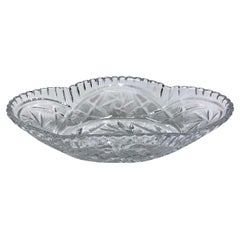 Vintage Crystal Bowl, Platter, Poland, 1960s