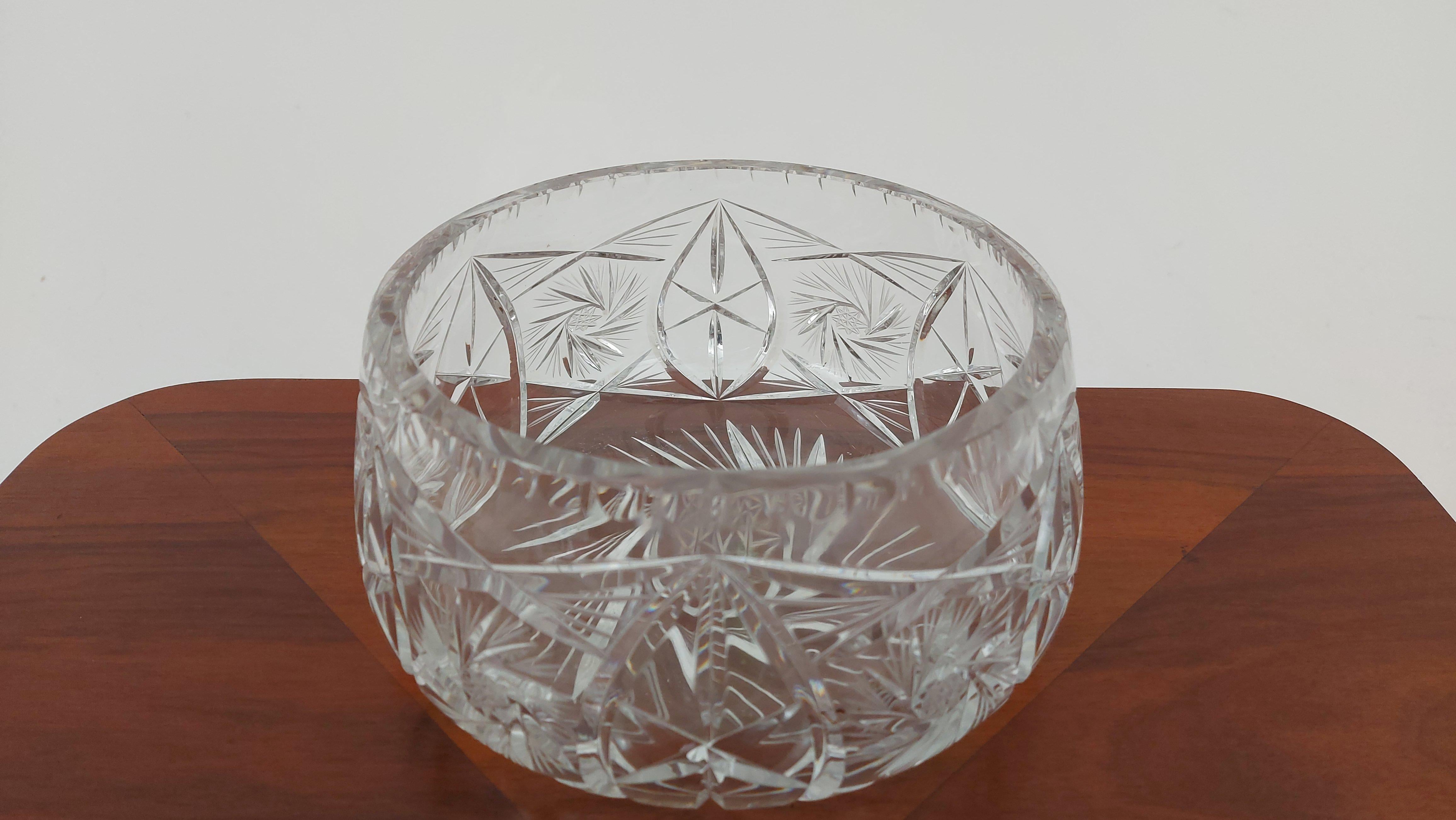 Mid-Century Modern Bol en cristal, Pologne, années 1960 en vente