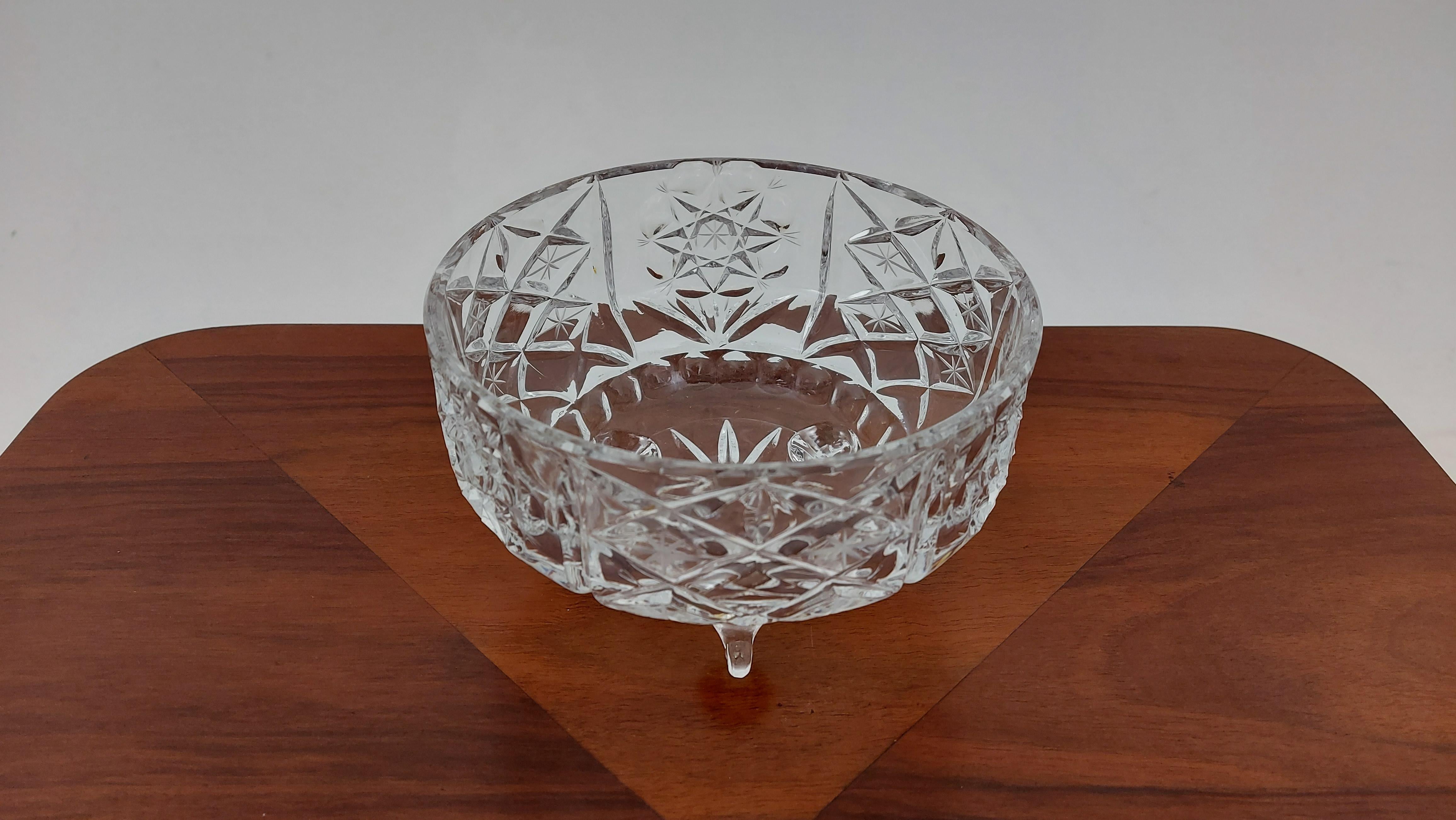 Mid-Century Modern Crystal Bowl, Poland, 1960s For Sale