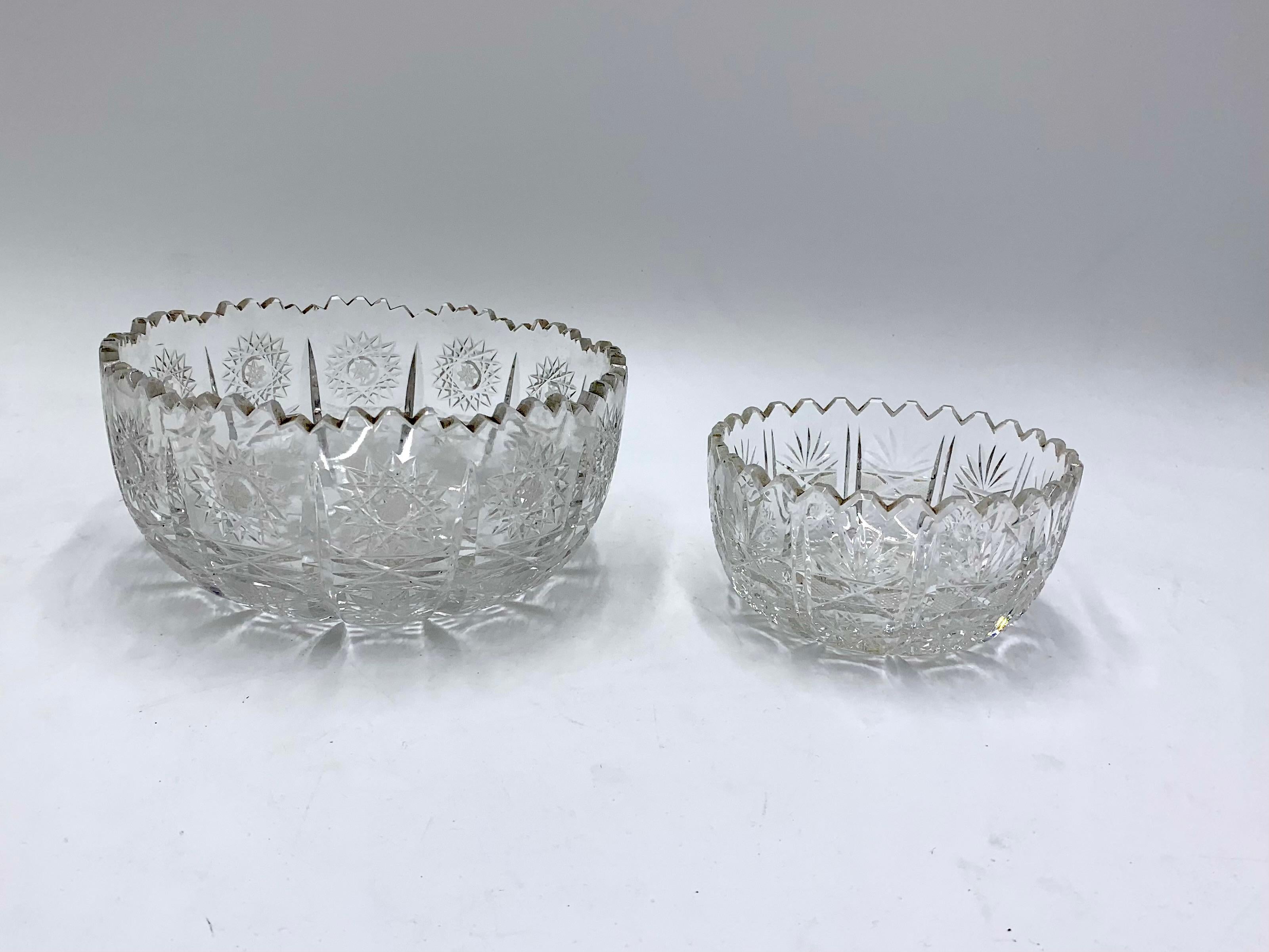 Polish Crystal Bowls, Poland, 1960s, Set of 2 For Sale