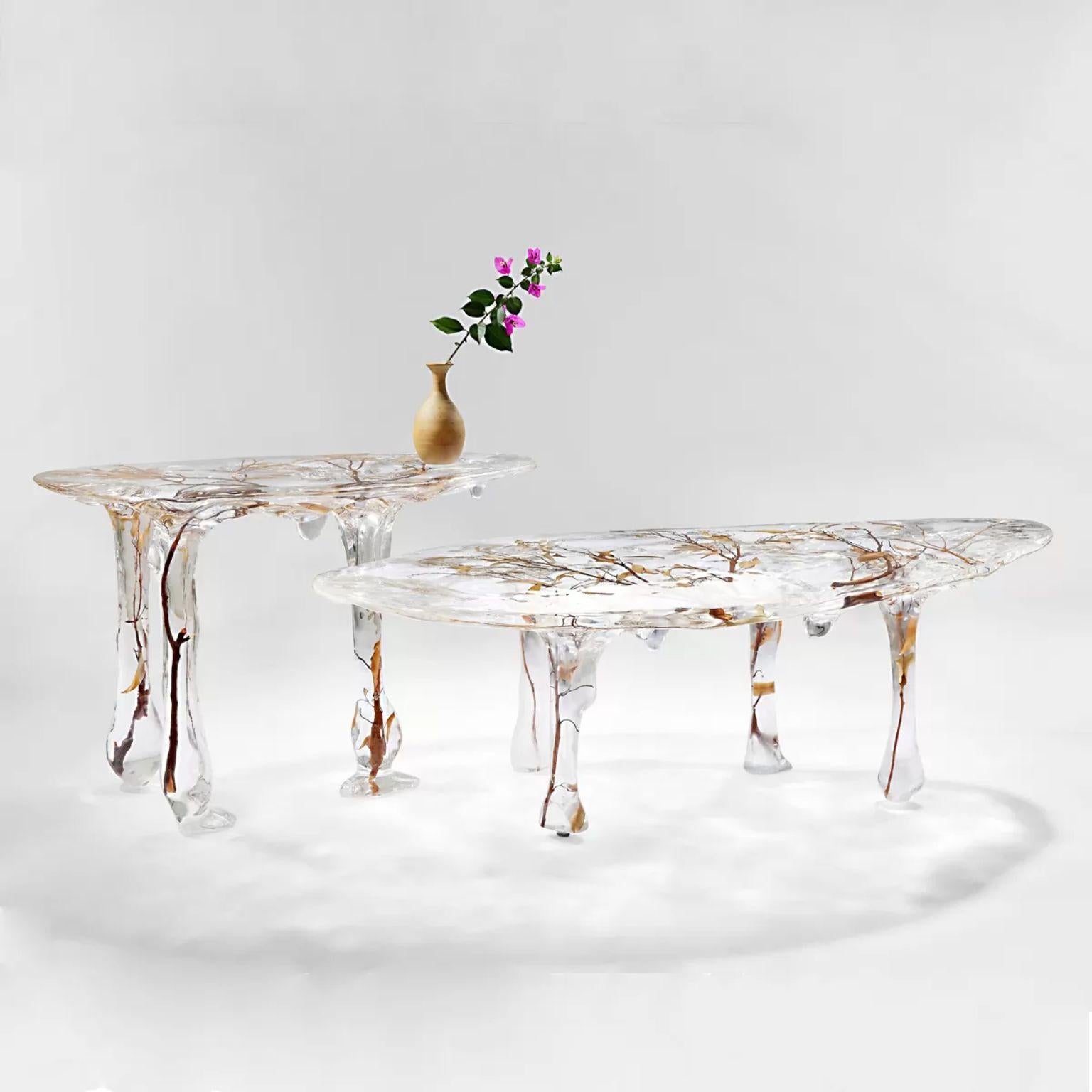 Contemporary Crystal Branched Adorned Coffee Table by Dainte For Sale
