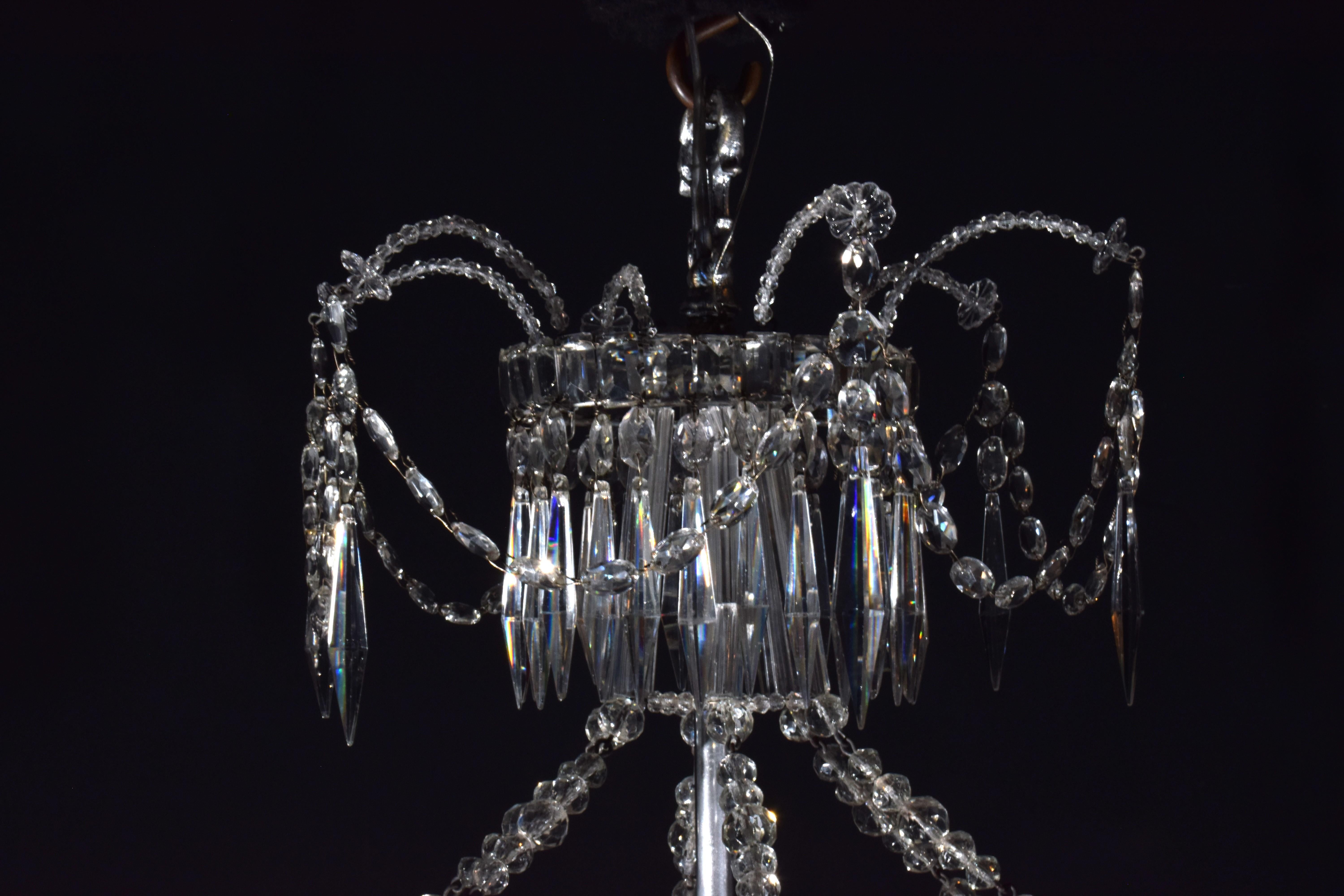 Français Lustre en cristal et bronze de Maison Jansen en vente