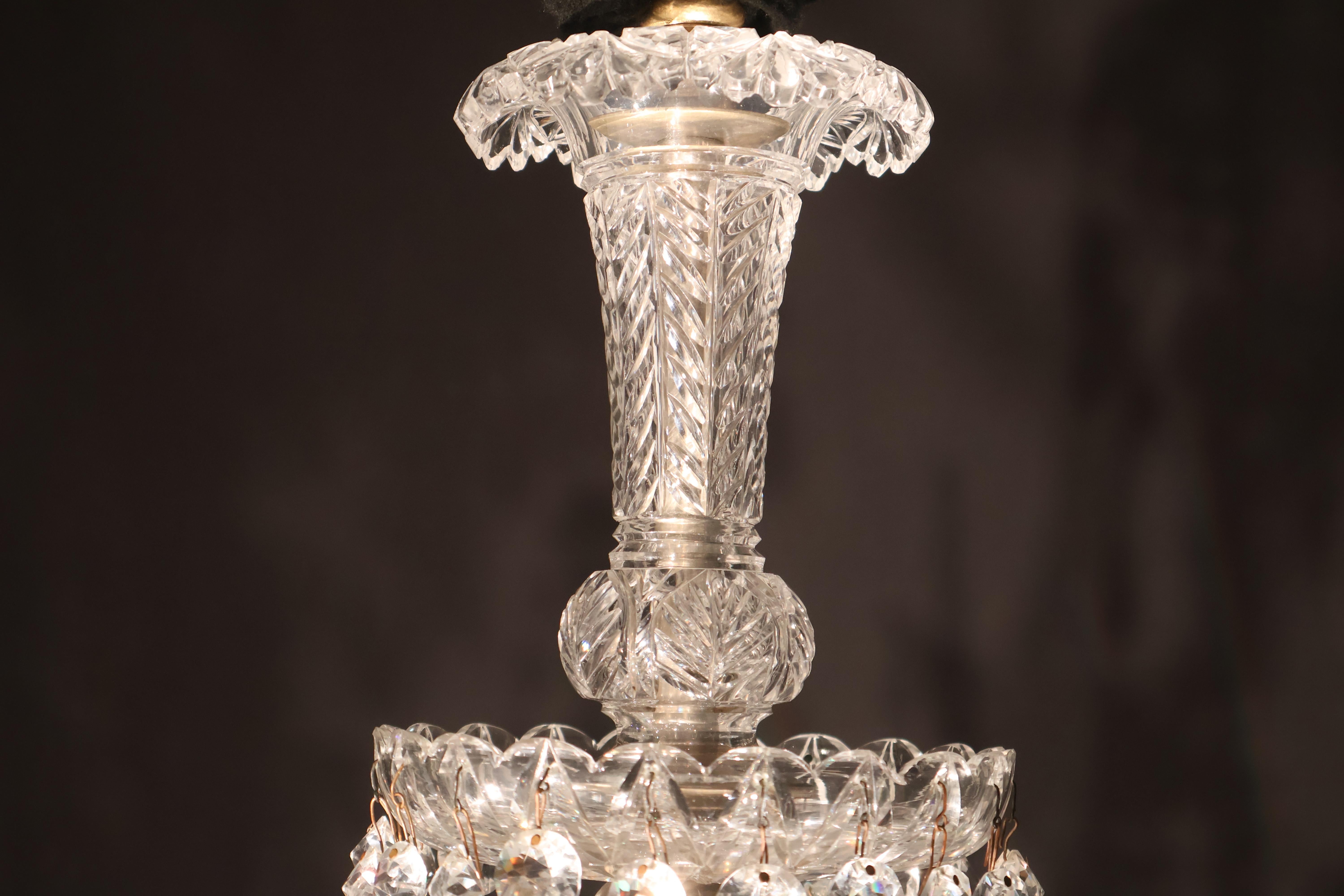 Crystal & Bronze Chanderlier for candles & gas For Sale 7
