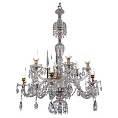 Crystal & Bronze Chanderlier originally for candles & gas
