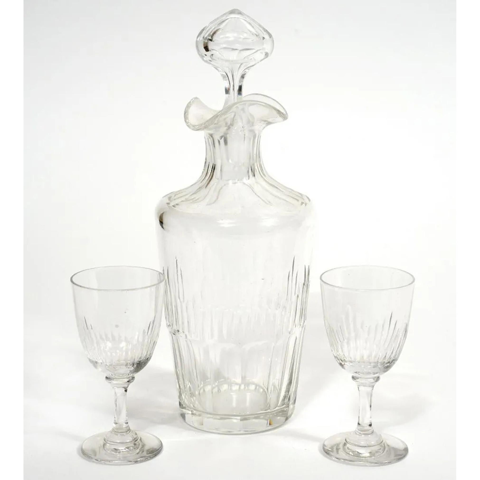 Français Ensemble en cristal et bronze de Tantale attribué à Baccarat dans le style de la Belle Époque