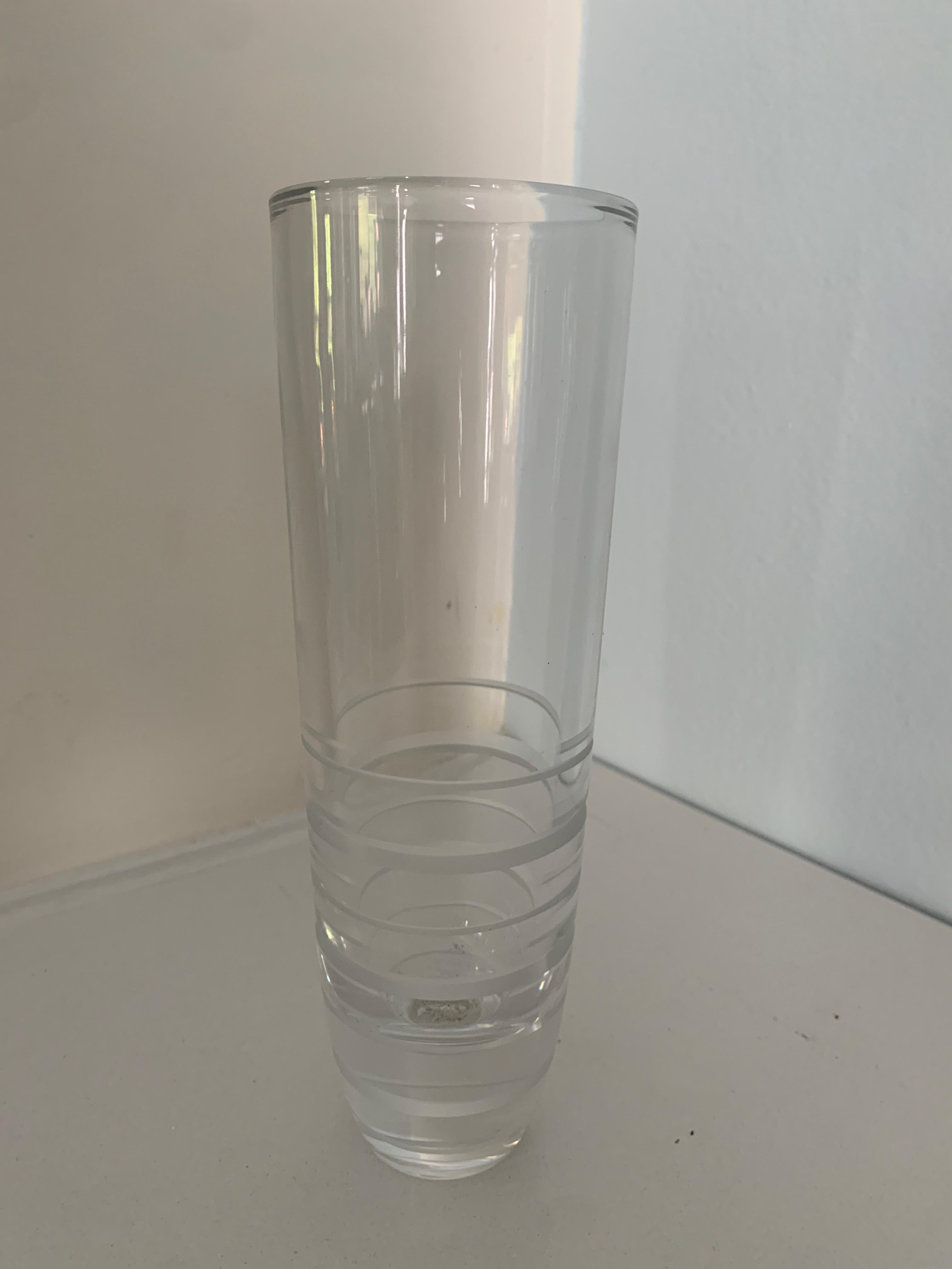 Crystal Bud Vase with Etched Lines For Sale 5