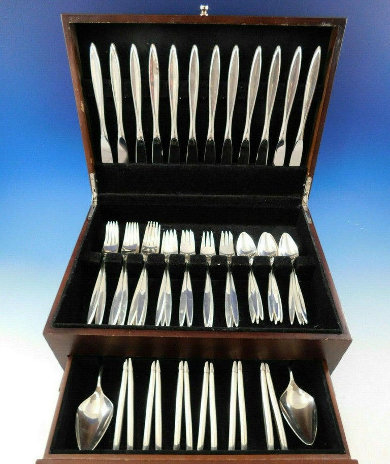 Crystal by International Sterling Silver Flatware Set 12 Service 62