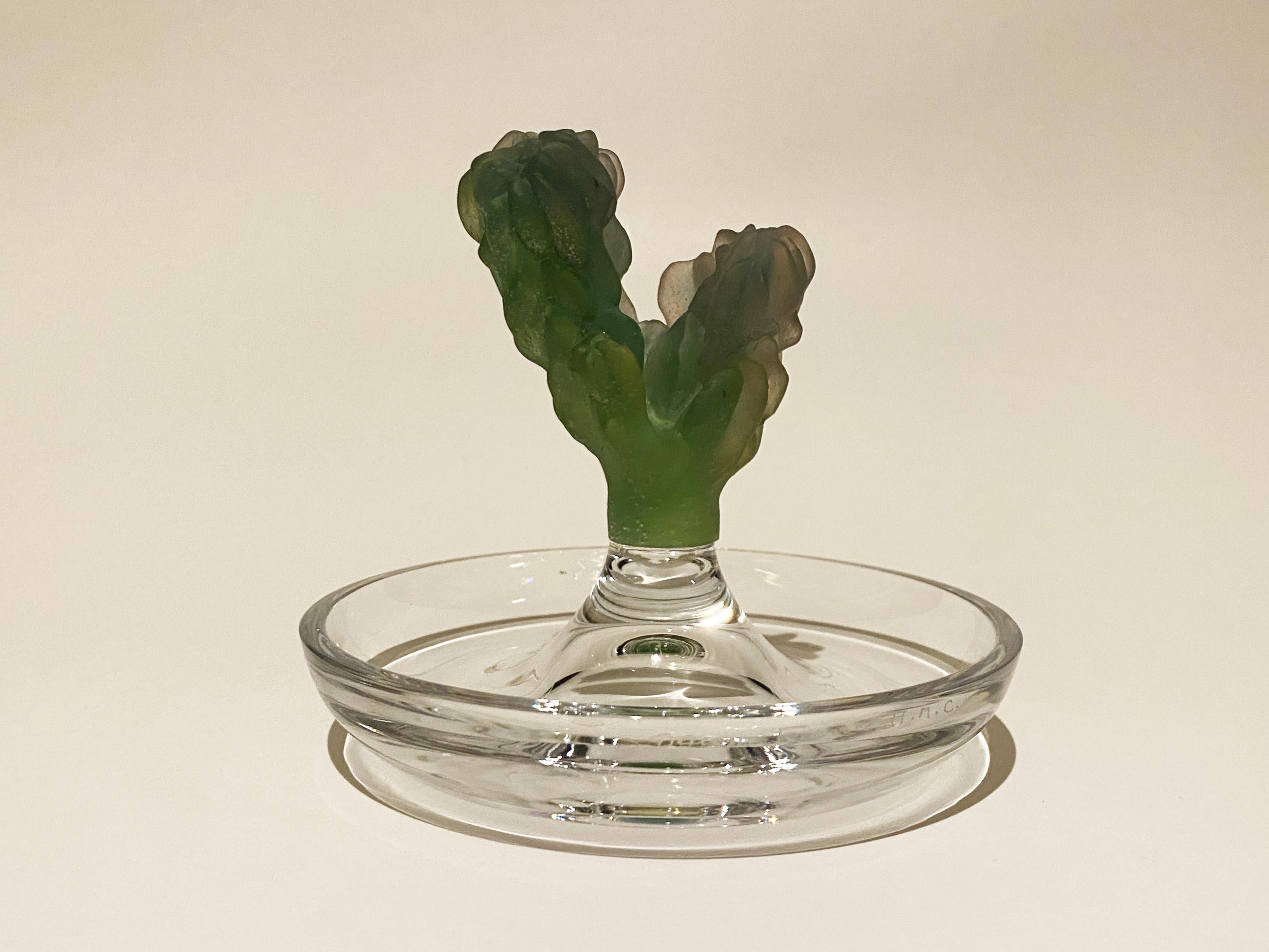 Crystal Cactus Jewelry or Pin Tray by Hilton McConnico for Daum, France, 1980s 2