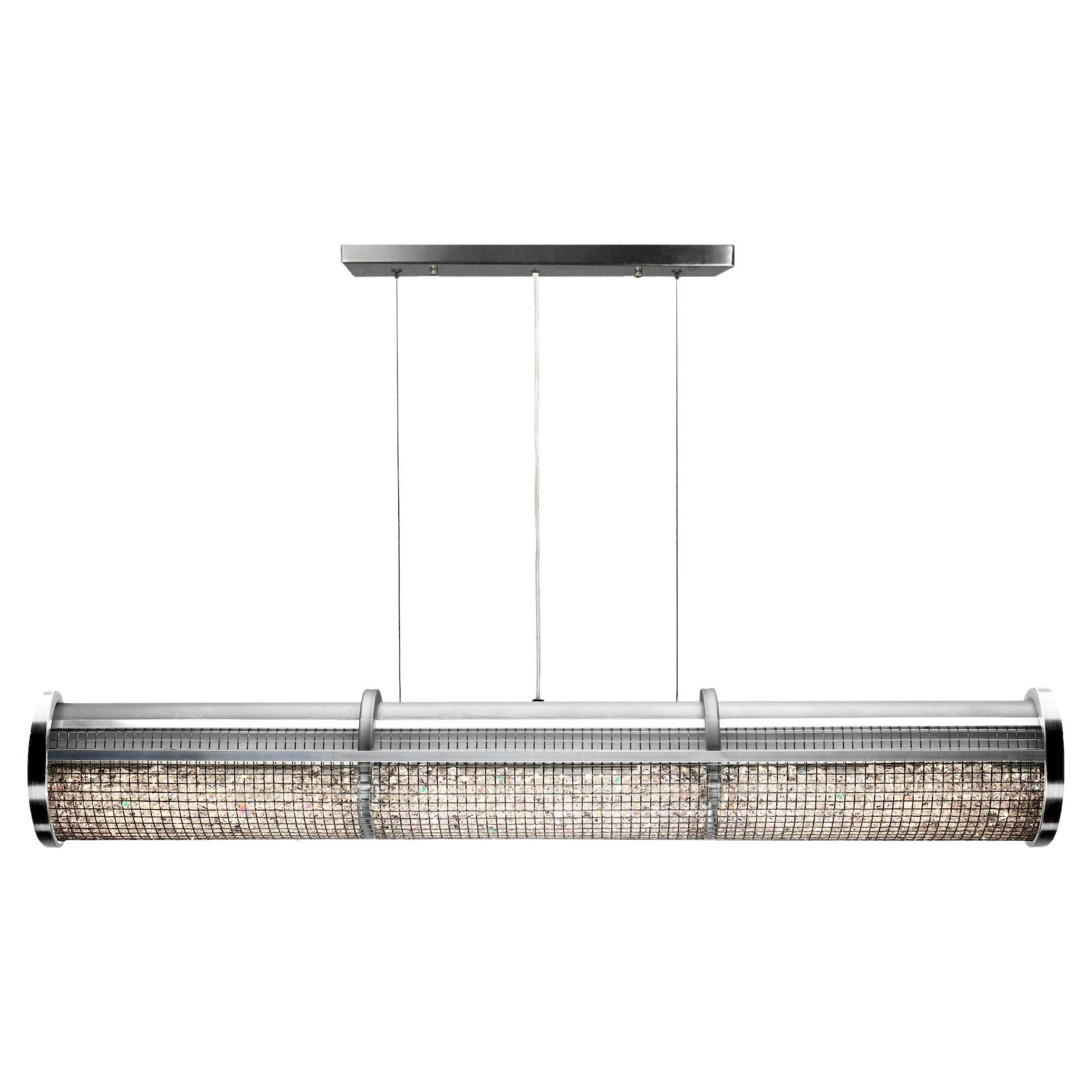 Crystal Cage LED Linear Suspension 36 by Michael McHale For Sale