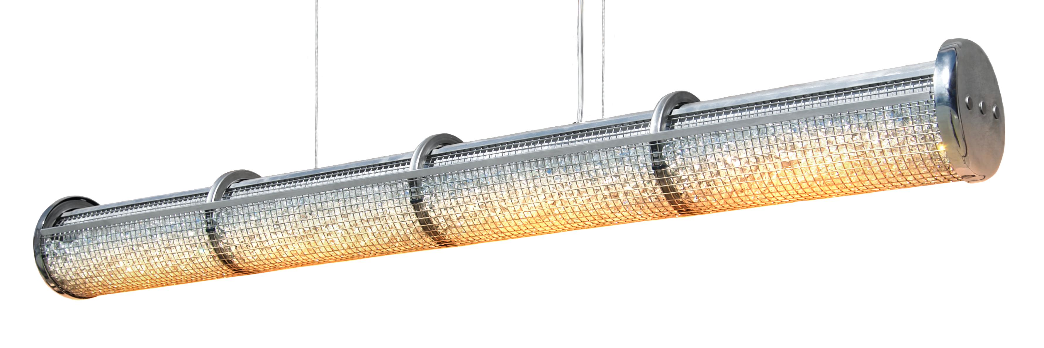 American Crystal Cage LED Linear Suspension 48 by Michael McHale For Sale