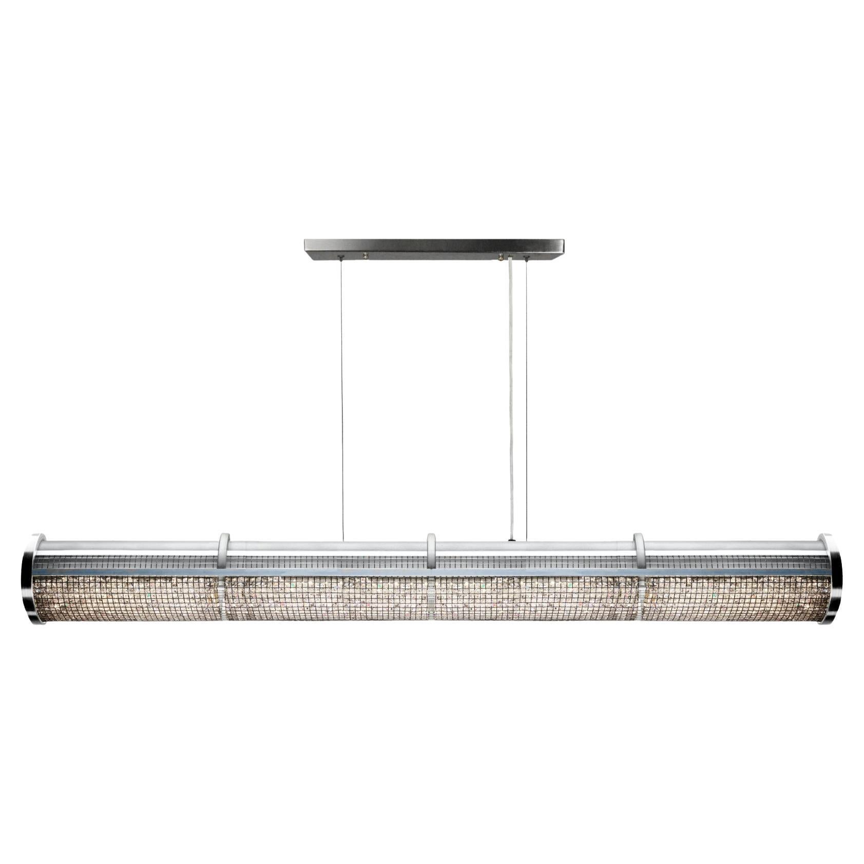 Crystal Cage LED Linear Suspension 48 by Michael McHale For Sale