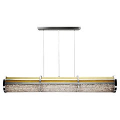 Crystal Cage LED Linear Suspension Gold Finish
