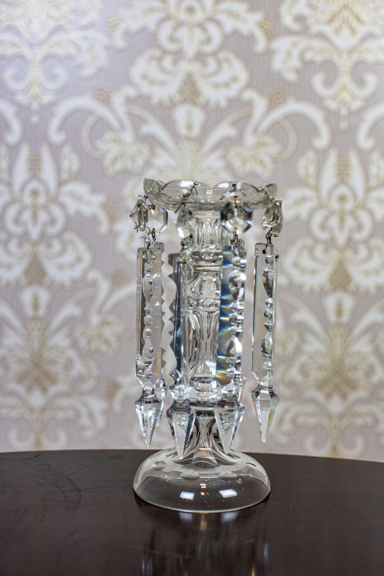 Crystal Candelabra From the Early 20th Century In Good Condition For Sale In Opole, PL