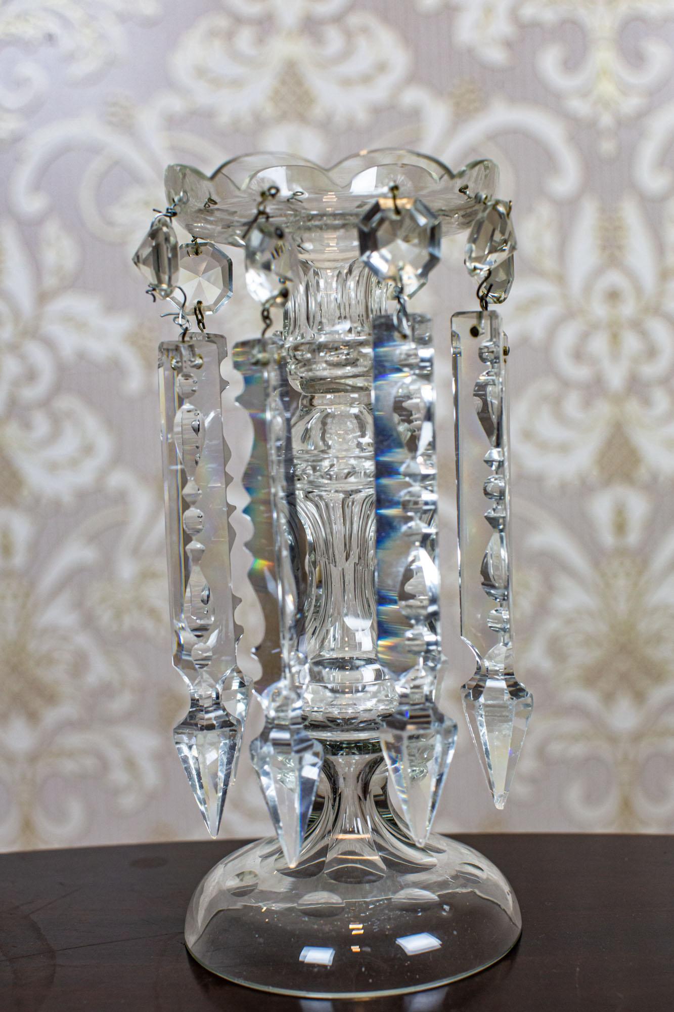 Crystal Candelabra From the Early 20th Century For Sale 5