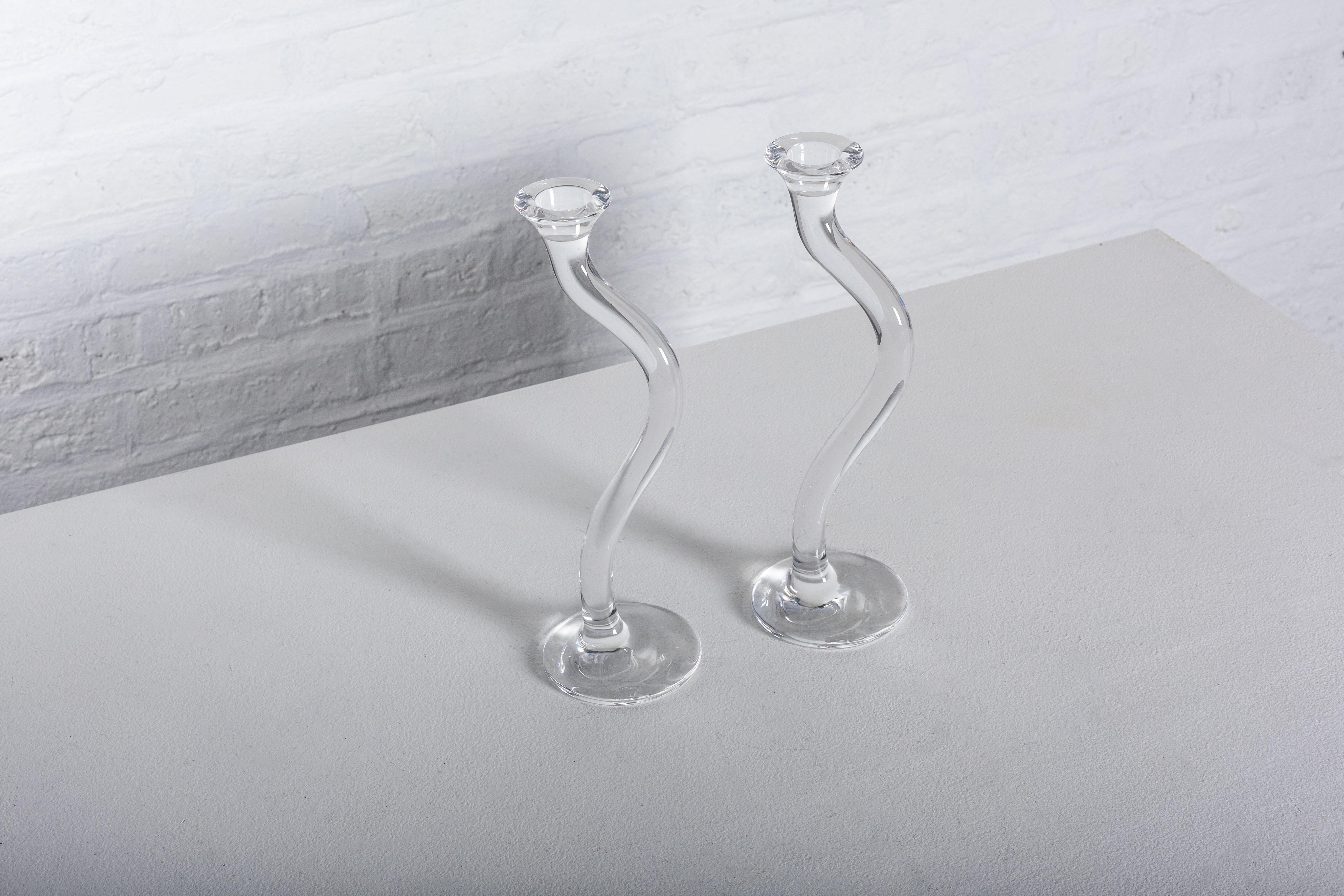 Italian crystal candle holders titled 