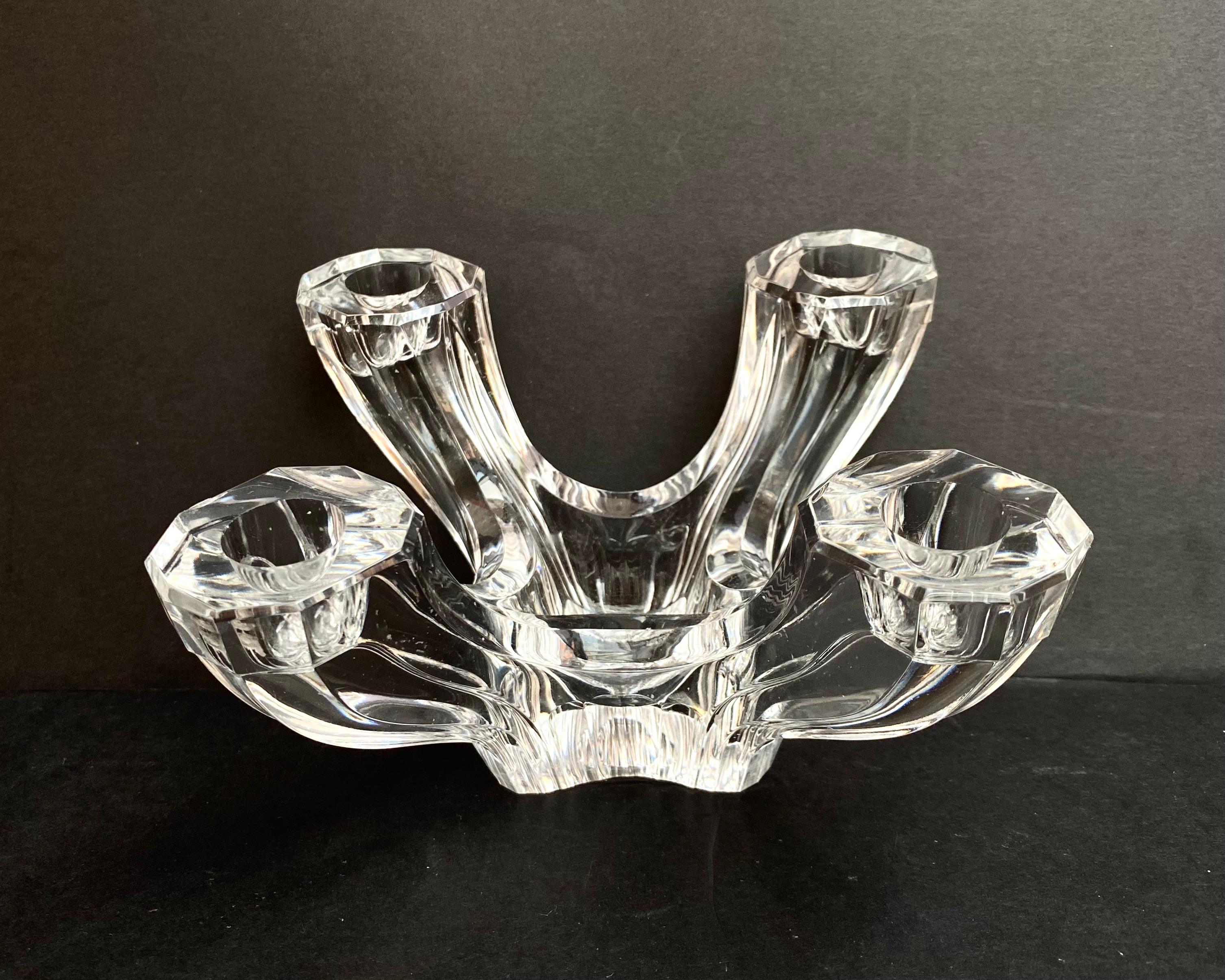 Mid-20th Century Crystal Candleholder Four Branches Germany, 1960s For Sale