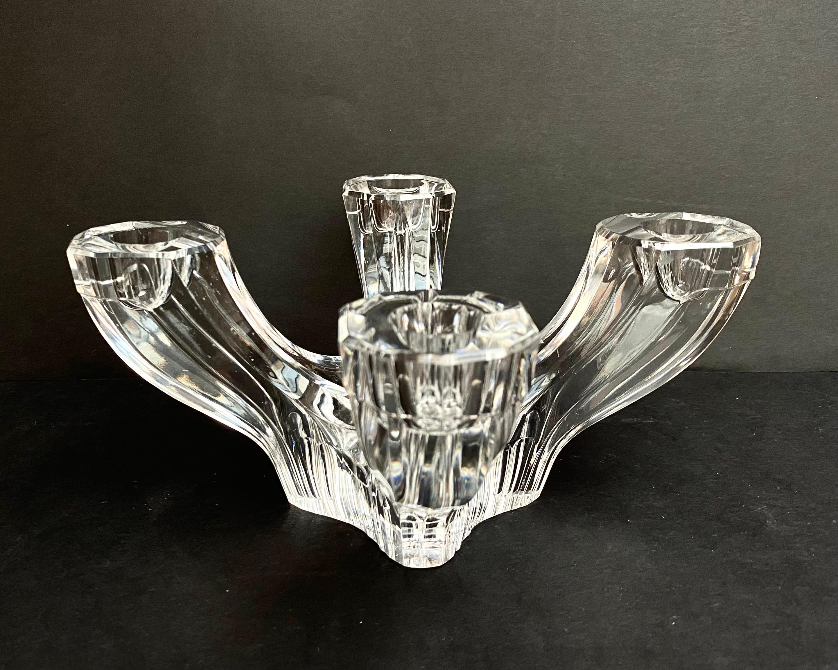 Crystal Candleholder Four Branches Germany, 1960s For Sale 1