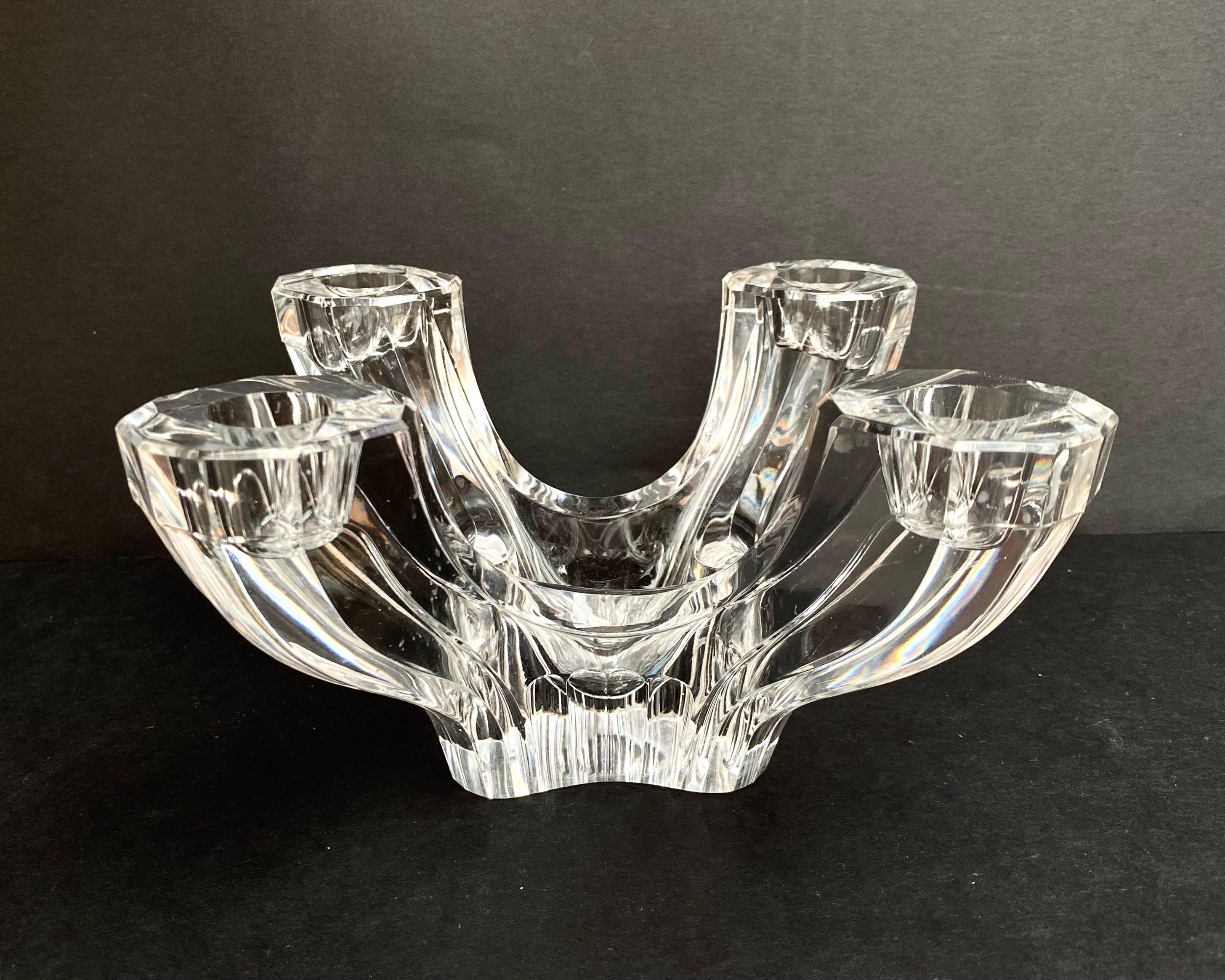 Crystal Candleholder Four Branches Germany, 1960s For Sale 2