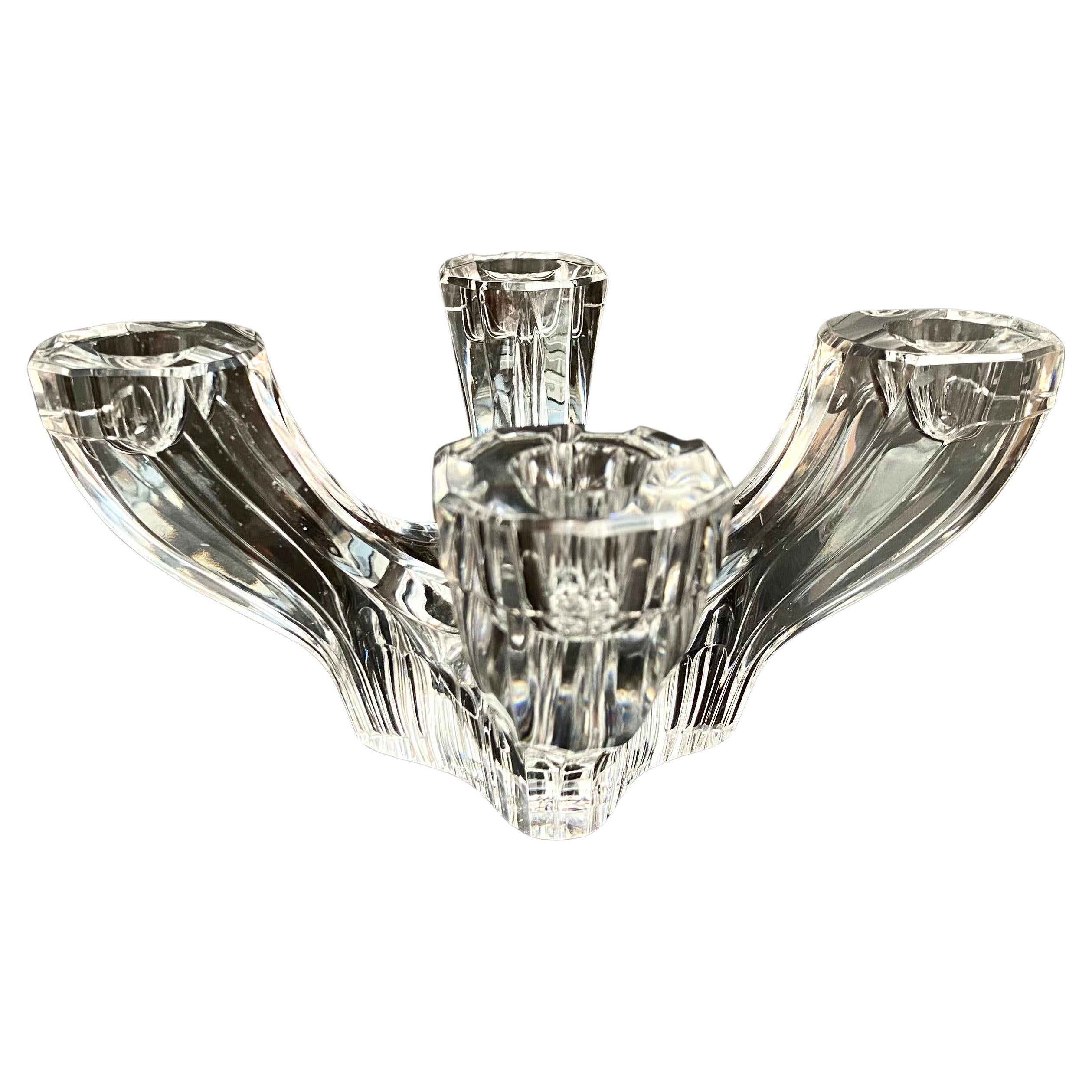 Crystal Candleholder Four Branches Germany, 1960s