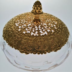 Crystal Candy Box With Bronze Gold -Plated