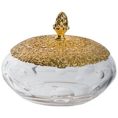 Crystal Candy Box With Bronze Gold -Plated