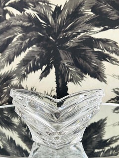 Crystal Vide-Poche Dish with Geometric Fluted Glass, France, 1970s