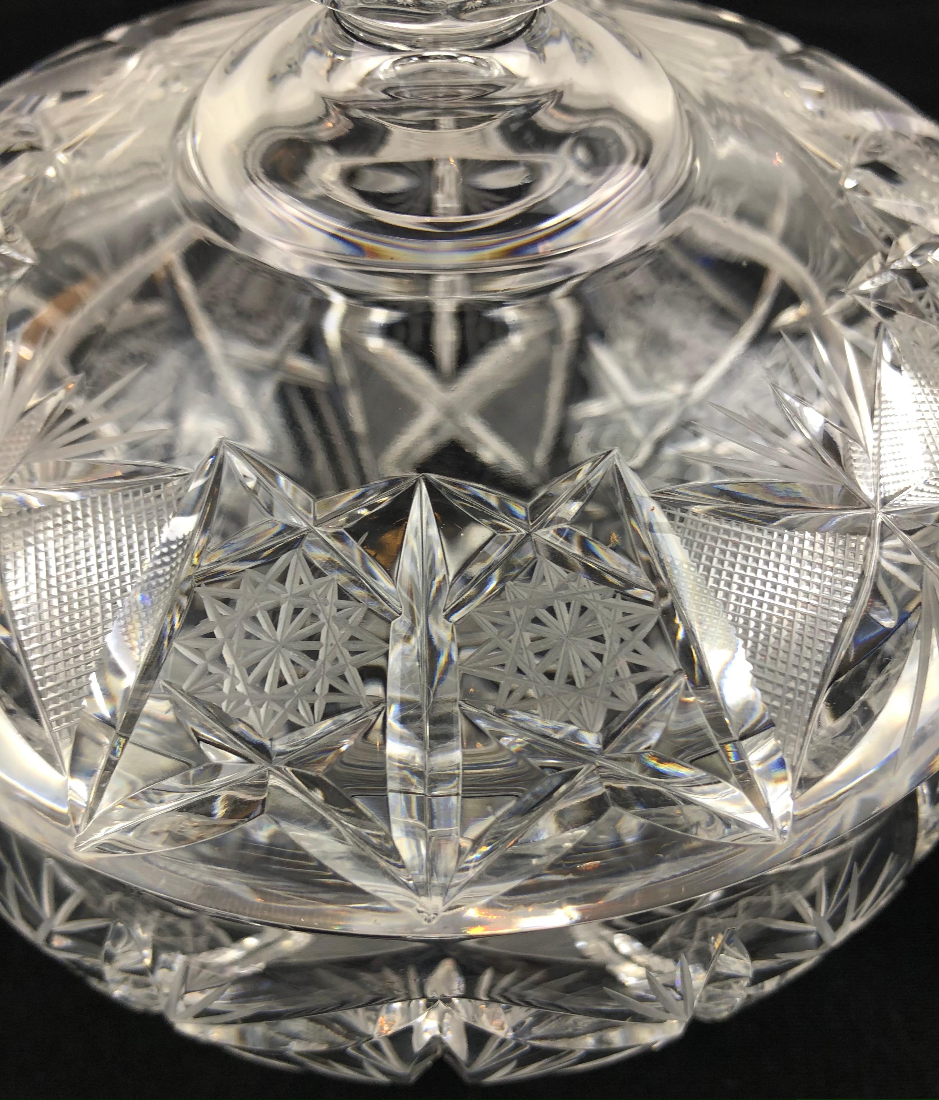 Crystal Candy Dish, Trinket or Jewelry Box Attributed to Baccarat In Good Condition In Miami, FL