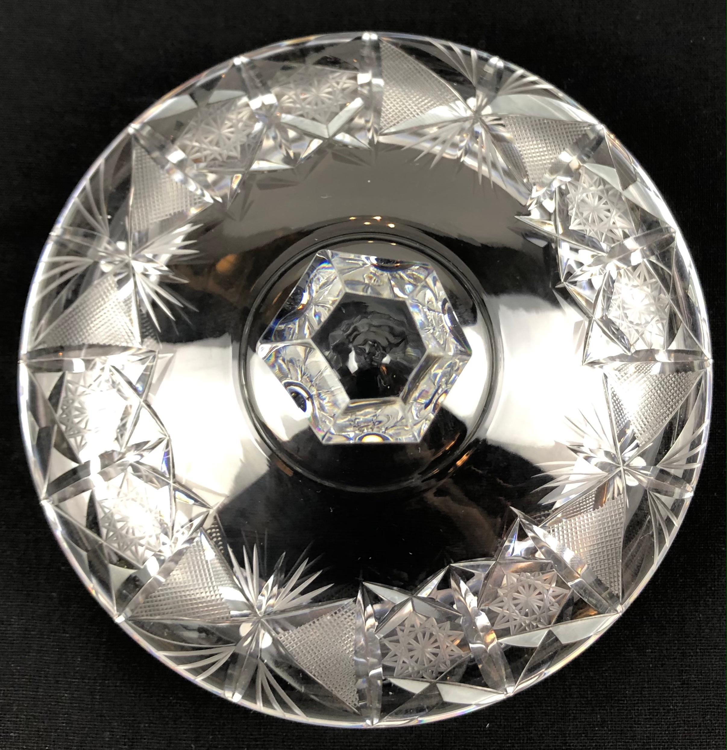 20th Century Crystal Candy Dish, Trinket or Jewelry Box Attributed to Baccarat