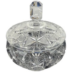 Crystal Candy Dish, Trinket or Jewelry Box Attributed to Baccarat