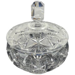 Vintage Crystal Candy Dish, Trinket or Jewelry Box Attributed to Baccarat