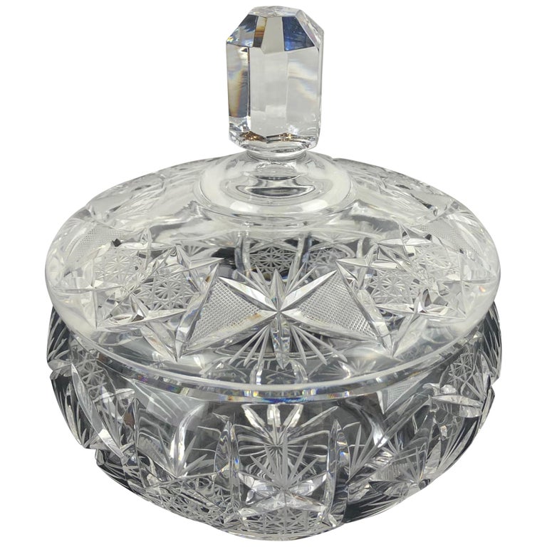 Crystal candy dish, 20th century, offered by Euro Antiques