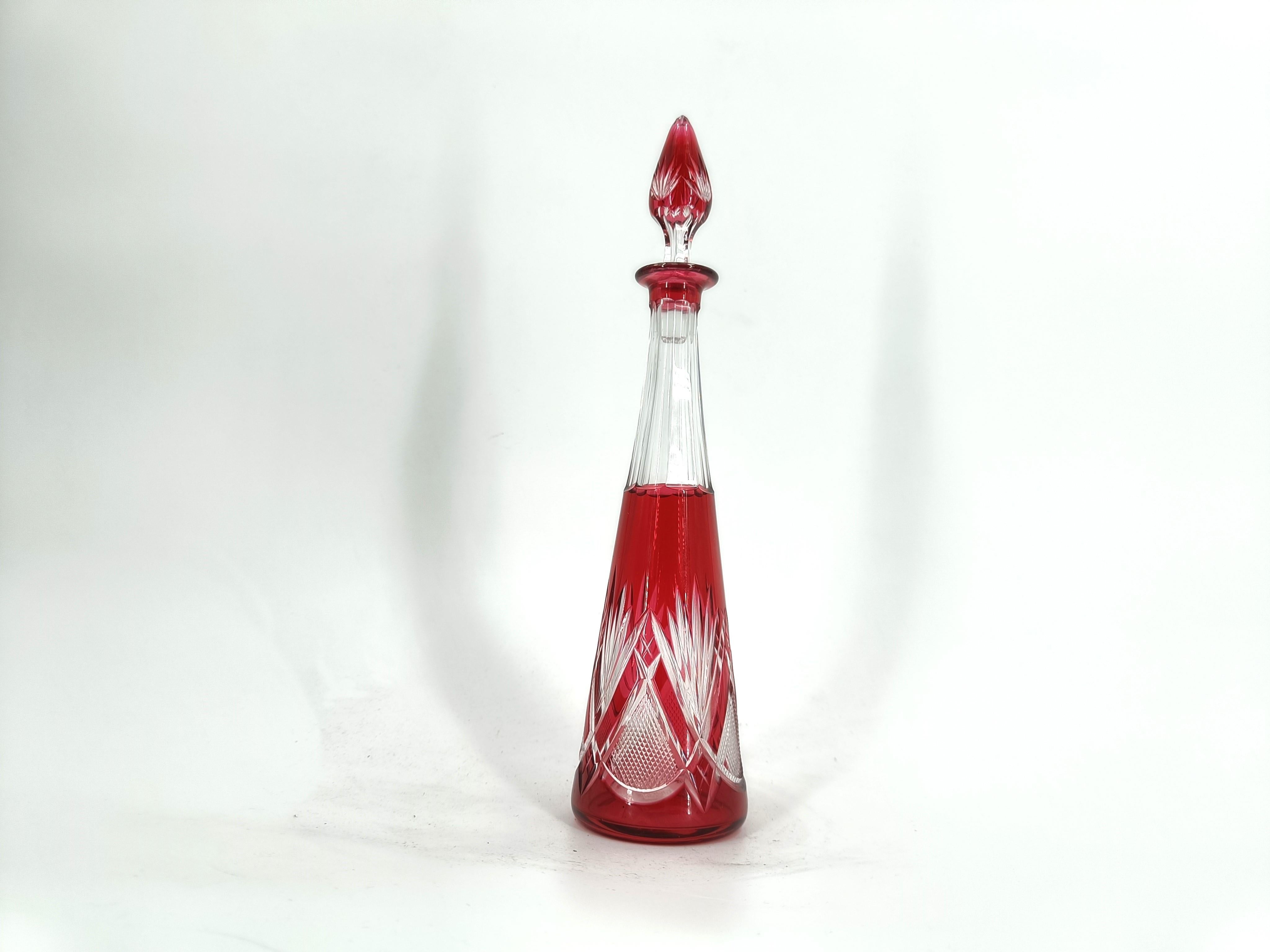 Crystal caraffe or decanters by Val Saint Lambert, 1960s For Sale 4