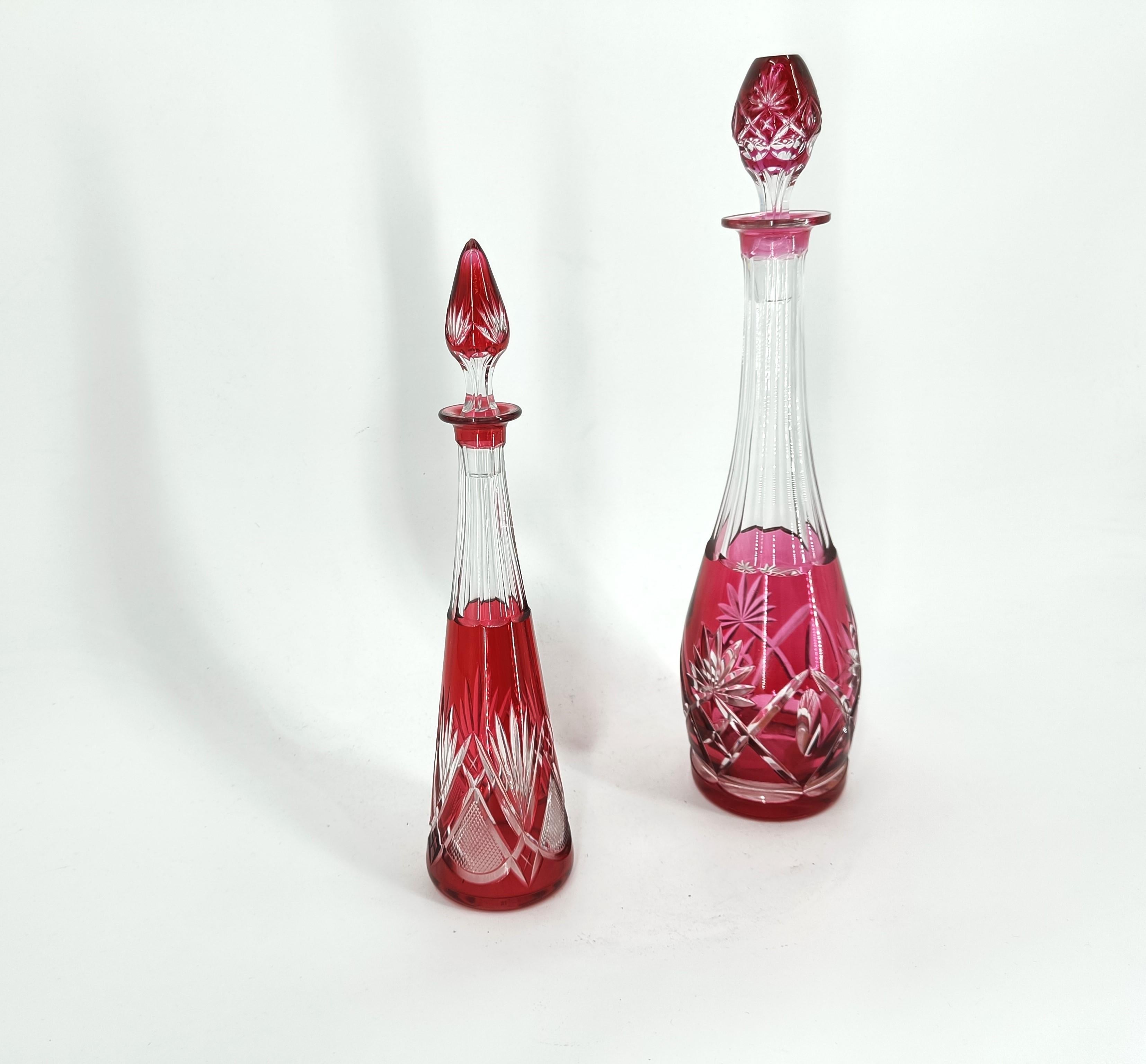 Belgian Crystal caraffe or decanters by Val Saint Lambert, 1960s For Sale