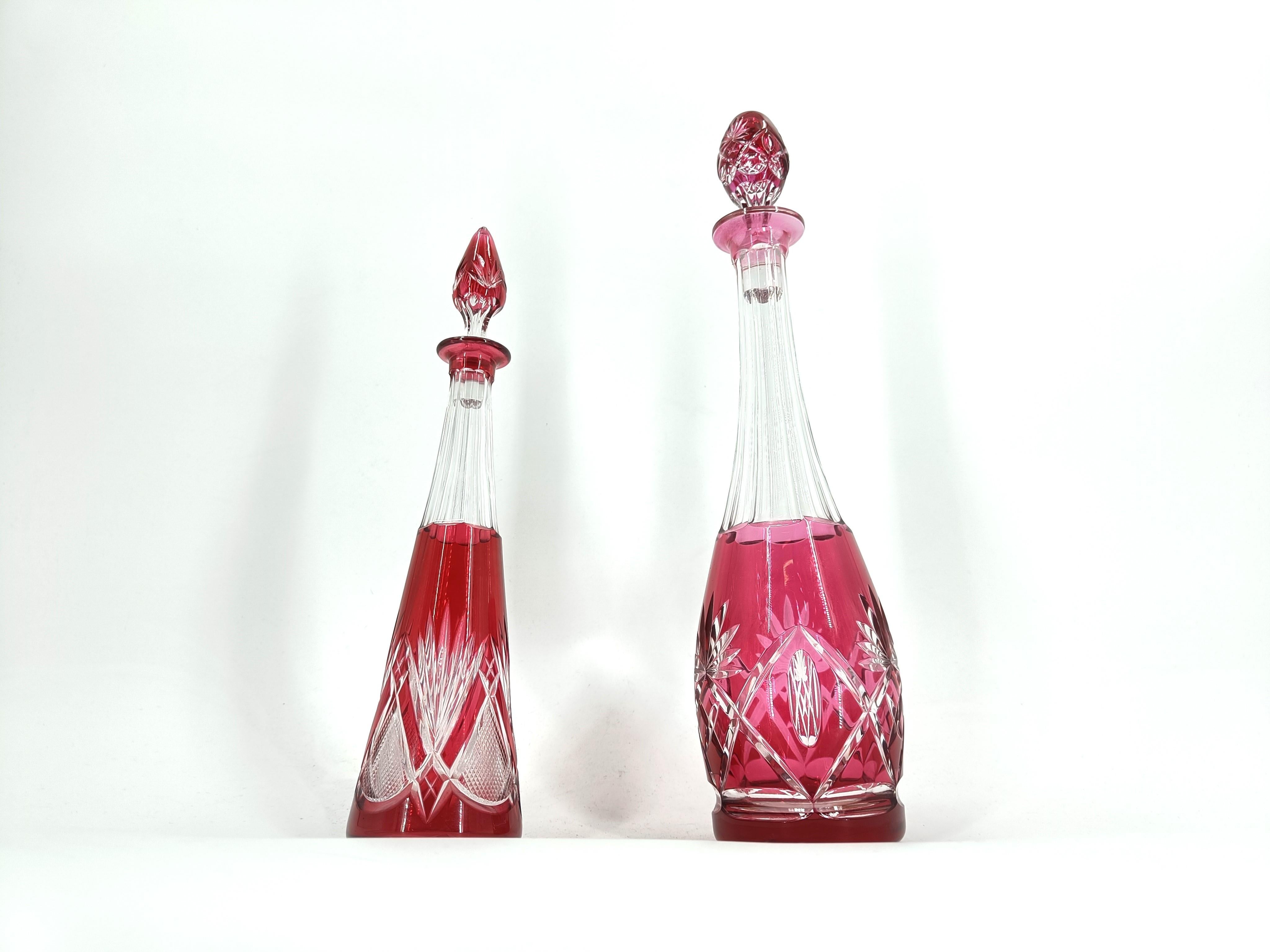 Mid-20th Century Crystal caraffe or decanters by Val Saint Lambert, 1960s For Sale