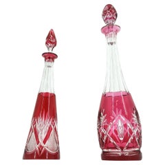 Crystal caraffe or decanters by Val Saint Lambert, 1960s