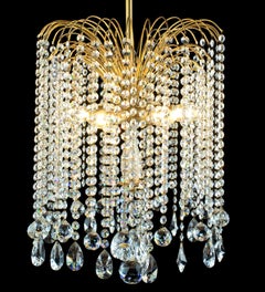 Crystal cascade chandelier with long hangings