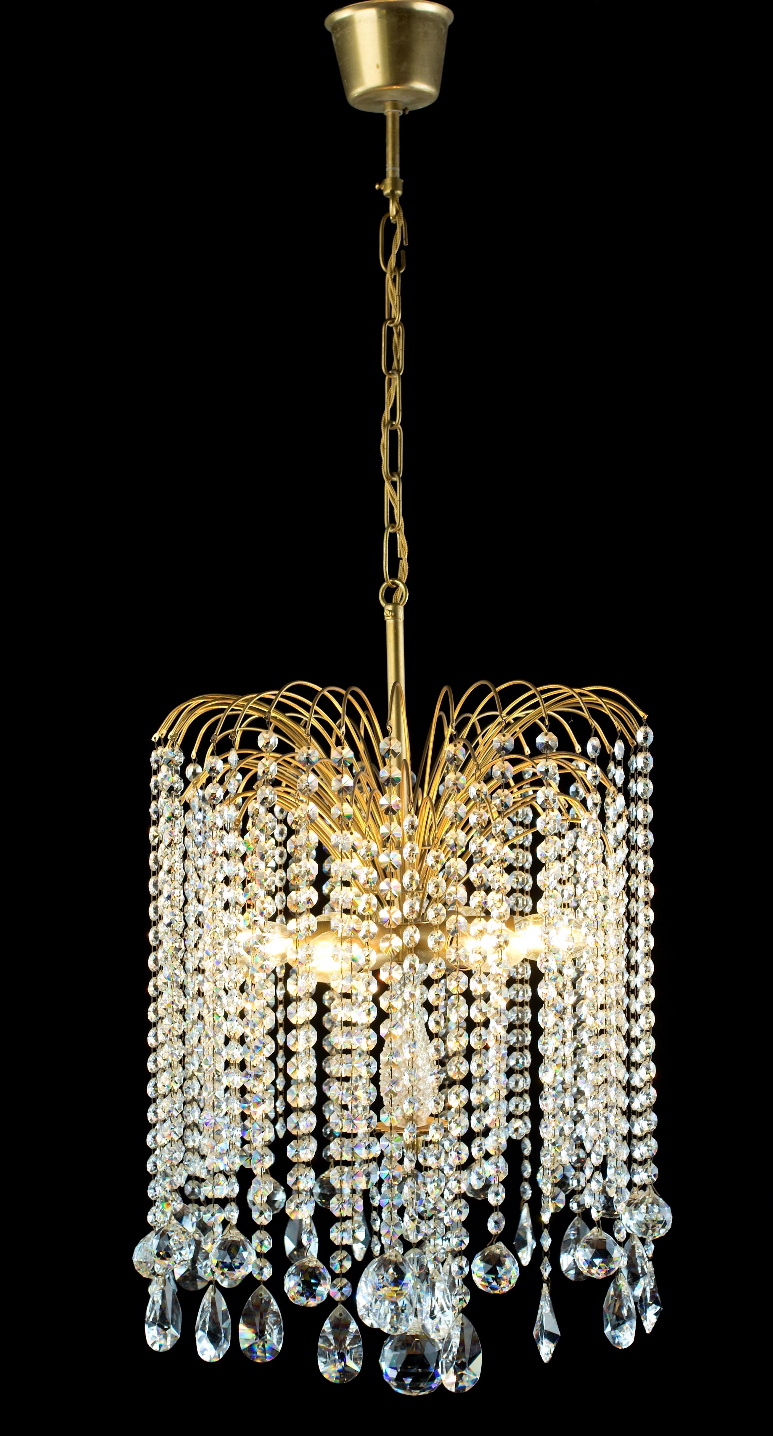 Crystal cascade chandelier with long hangings For Sale 1