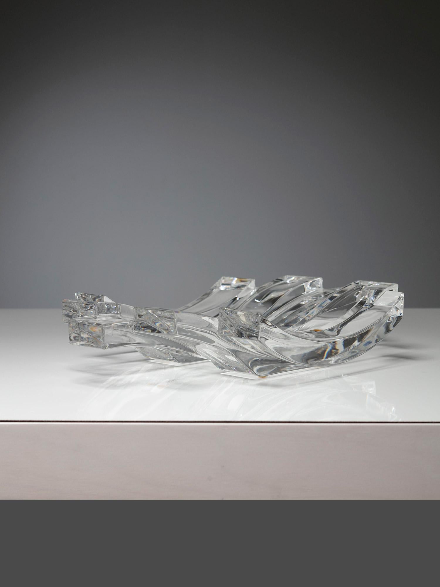 Crystal Centerpiece by Angelo Mangiarotti for Cristalleria Colle, Italy, 1980s In Good Condition For Sale In Milan, IT