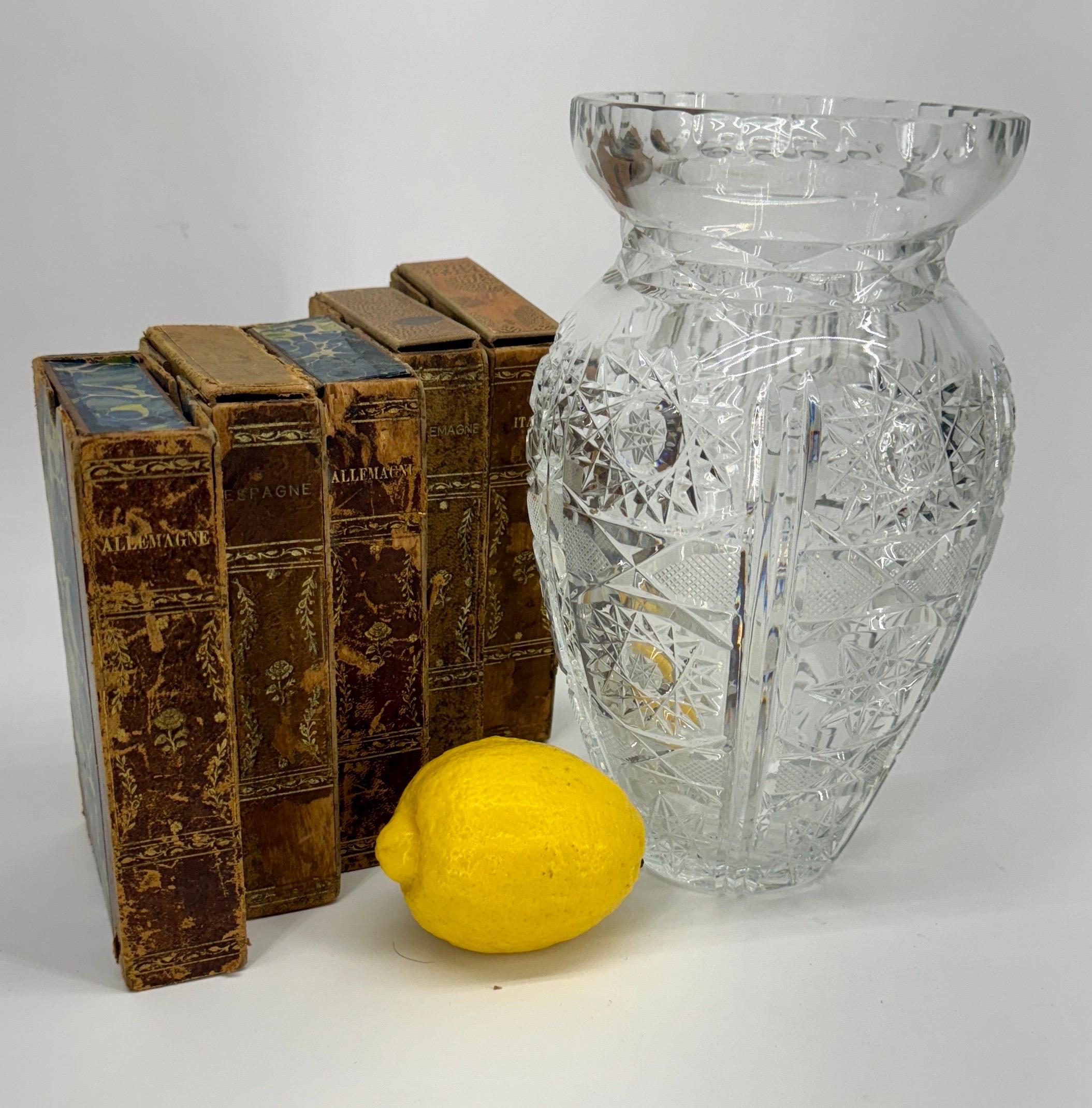 Crystal Centerpiece Vase, Circa 1950's American For Sale 9