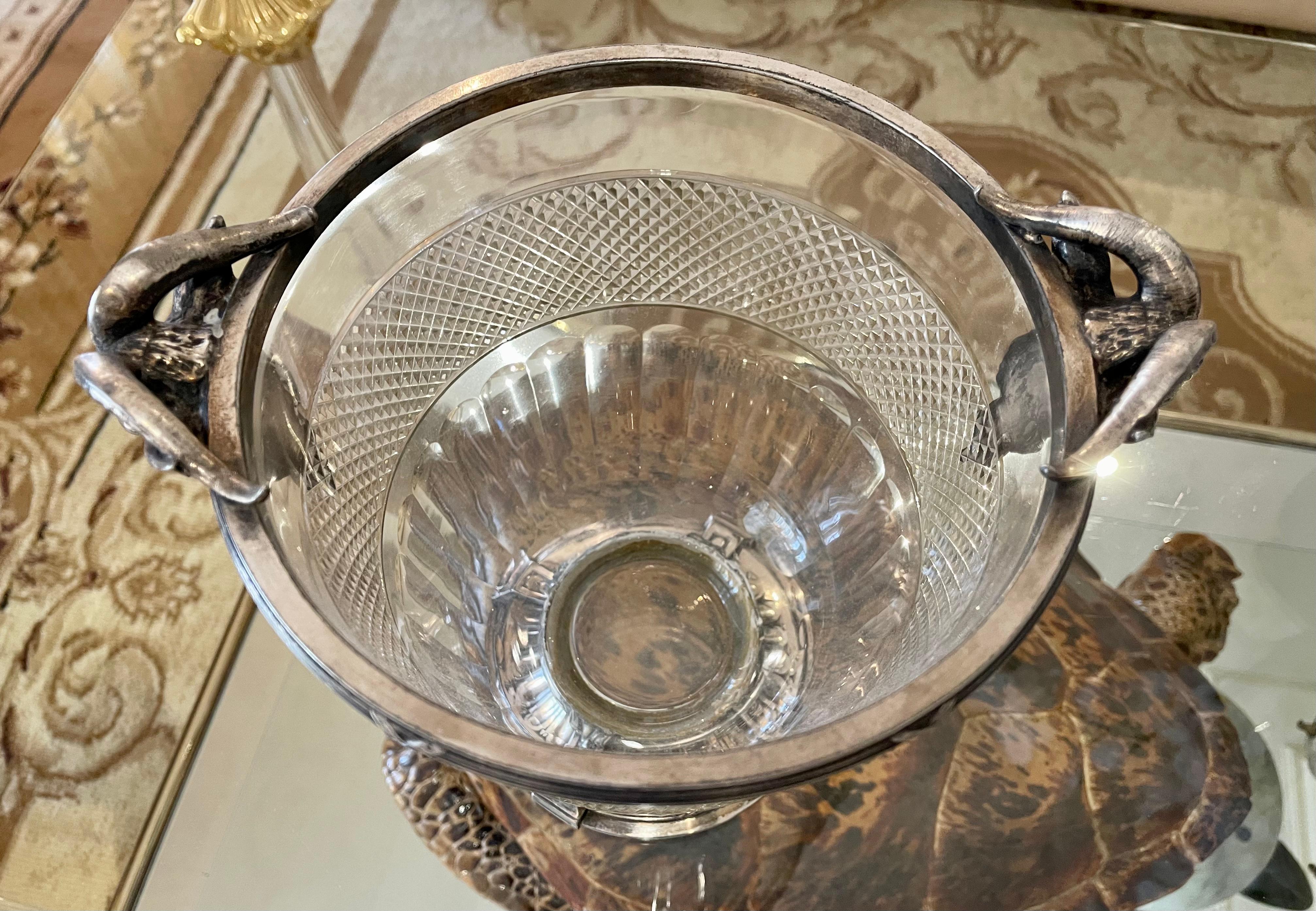 20th Century Crystal Champagne Bucket For Sale