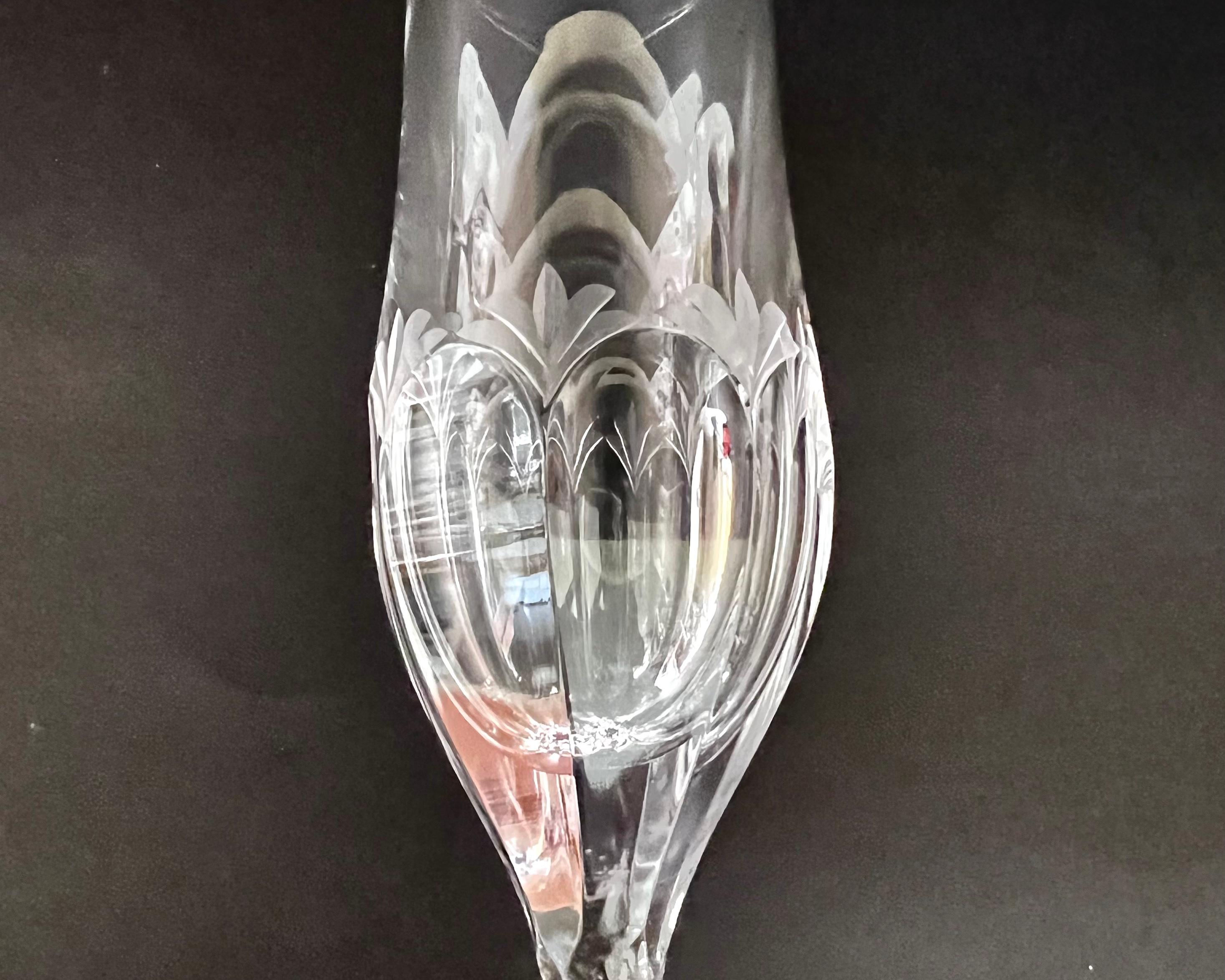 Crystal Champagne Flute Glasses Set 6, Germany, 1980s Vintage Flute Glasses 3