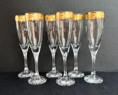 Crystal Champagne Glasses Vintage, Set 6, Germany, 1970s