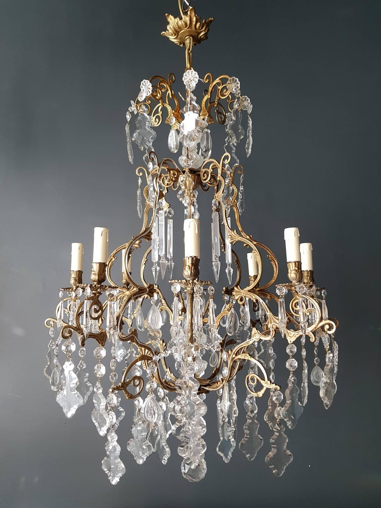 Crystal Chandelier Antique Ceiling Lamp Re At 1stdibs Crystal Chandelier Antique Ceiling Lamp Re Measures Total Height 130 Cm Without Chain