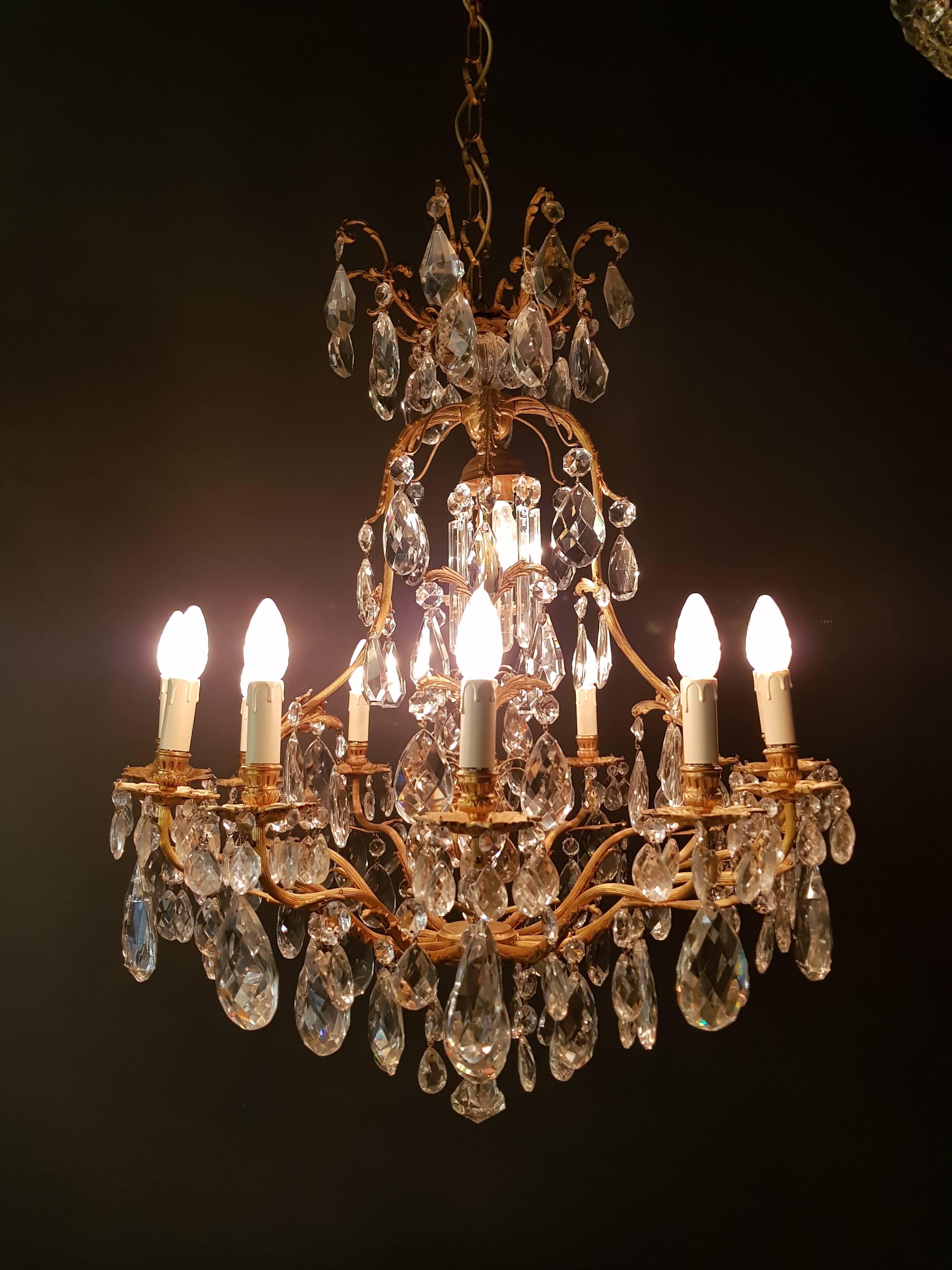 Brass Crystal Chandelier Antique Ceiling Lamp Lustre